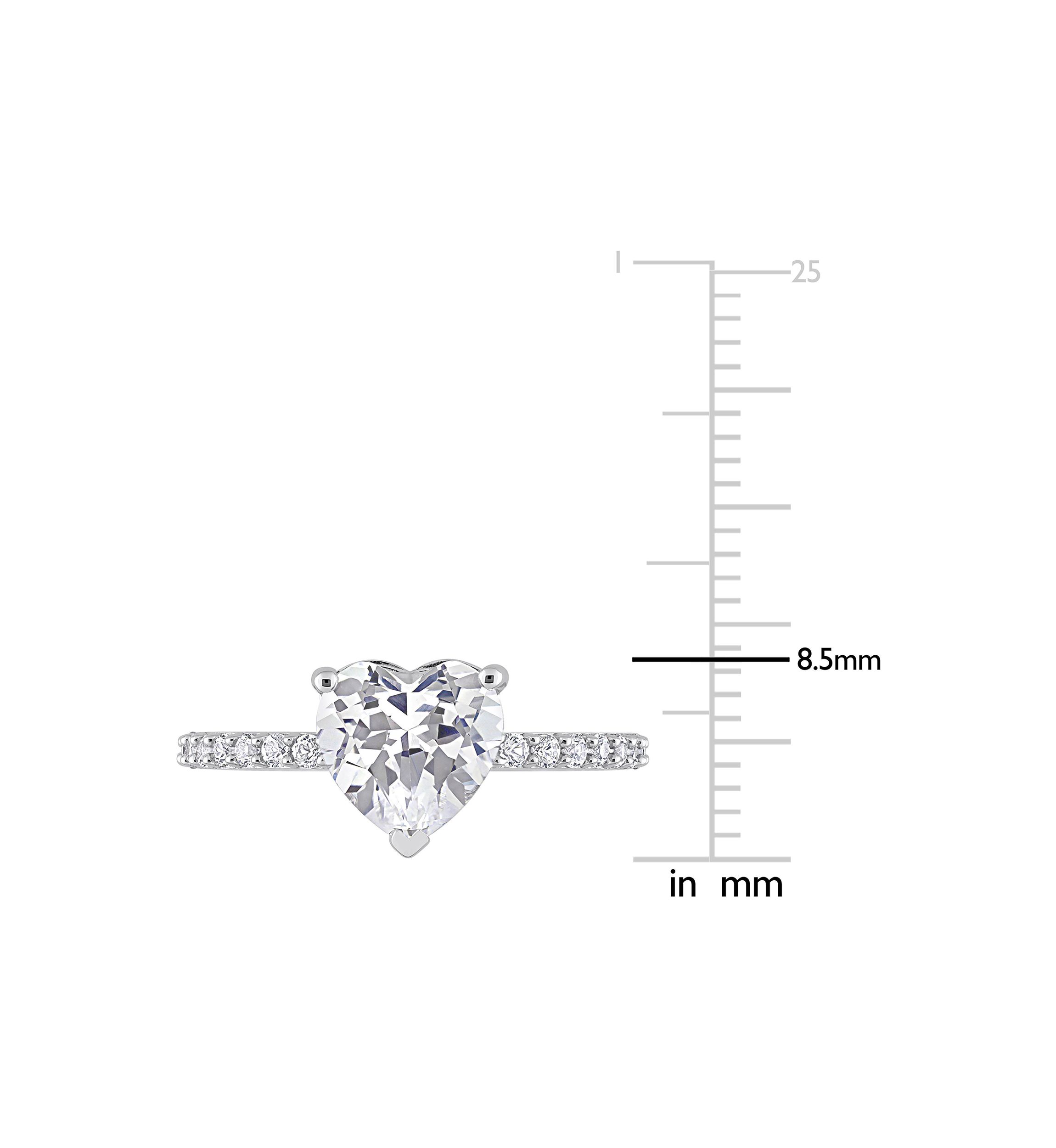 Lab Created 2.5 CT TGW Created White Sapphire Heart Engagement Ring in 10k White Gold