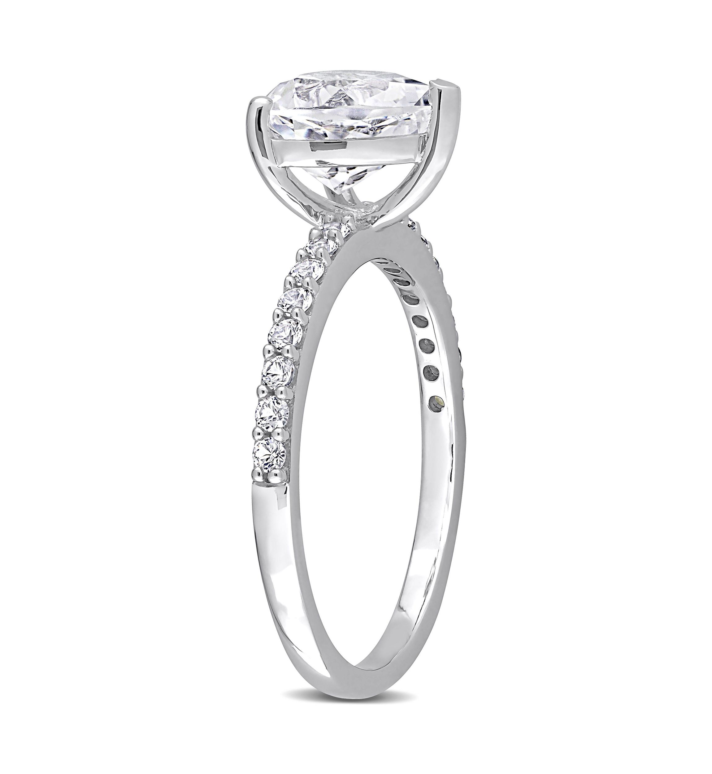 Lab Created 2.5 CT TGW Created White Sapphire Heart Engagement Ring in 10k White Gold