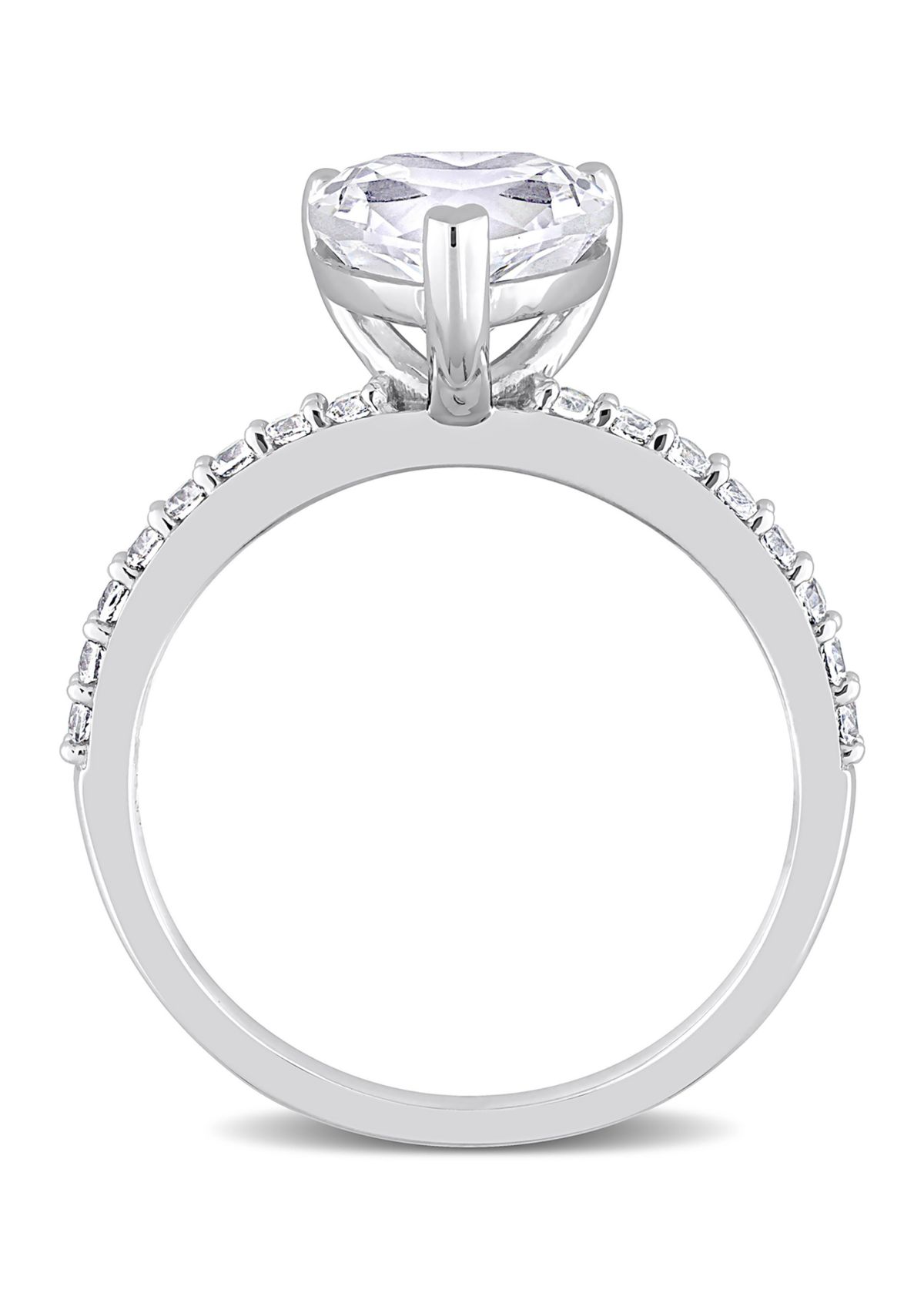Lab Created 2.5 CT TGW Created White Sapphire Heart Engagement Ring in 10k White Gold