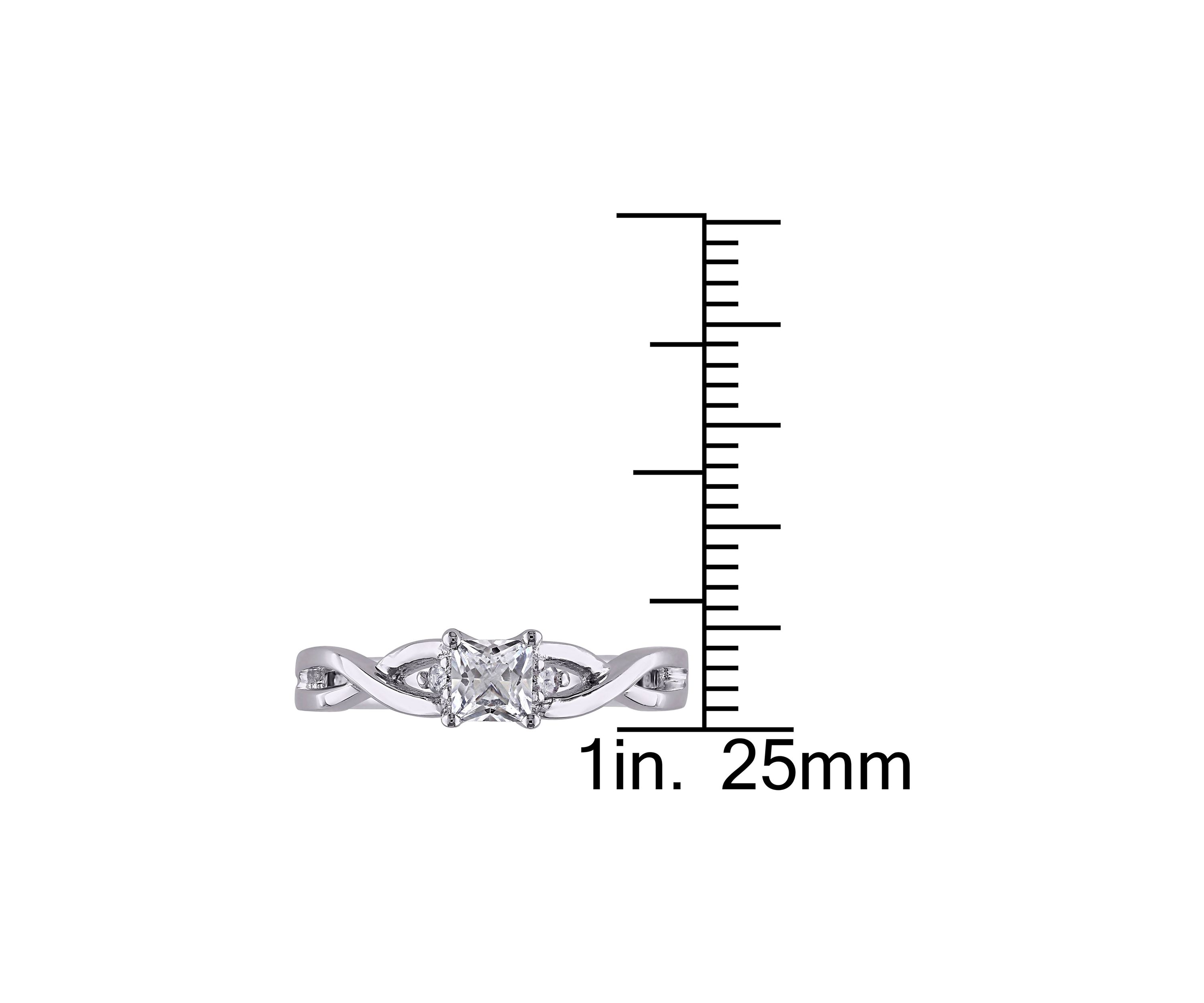 Lab Created 3/8 CT TGW Created White Sapphire and Diamond Infinity Ring in Sterling Silver
