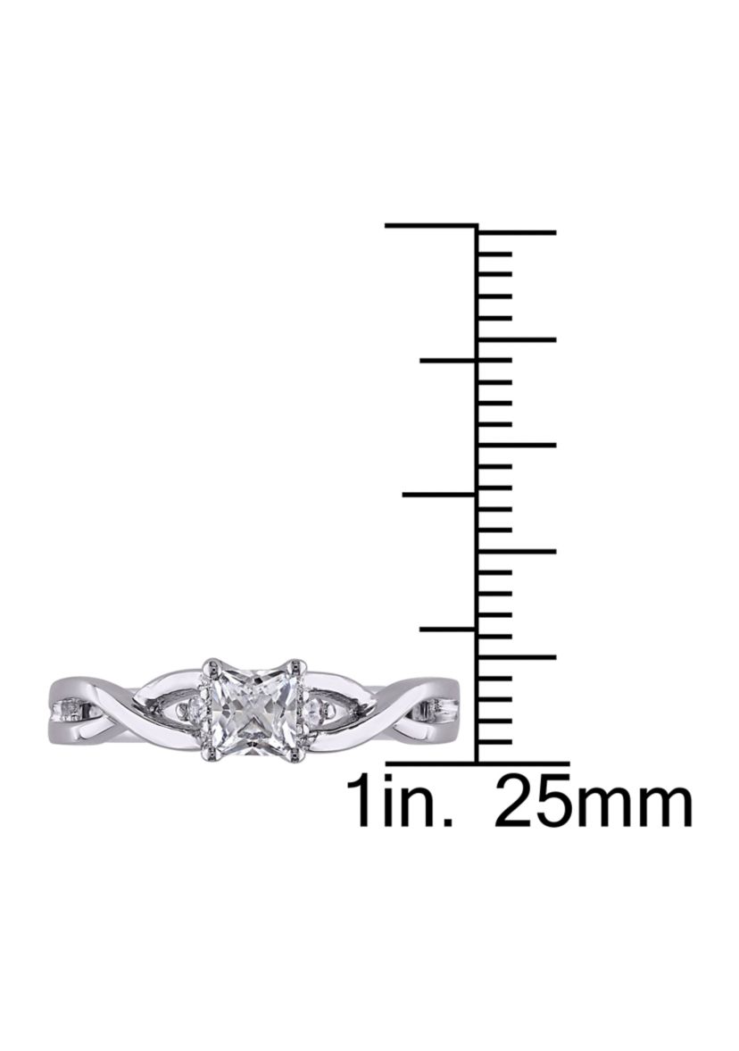 Lab Created 3/8 CT TGW Created White Sapphire and Diamond Infinity Ring in Sterling Silver