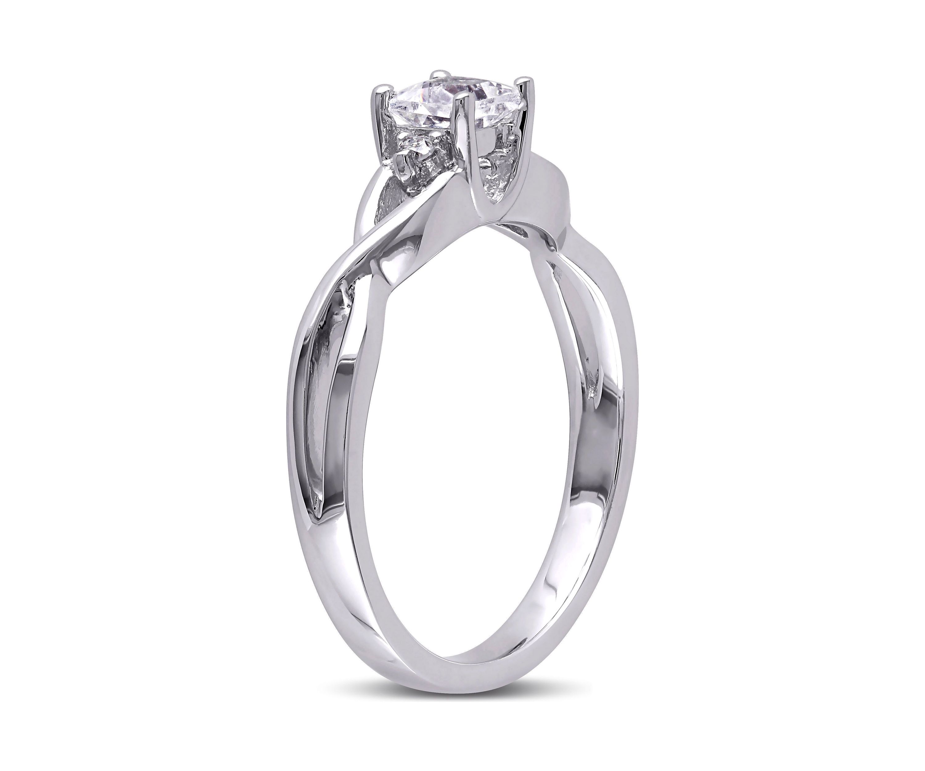 Lab Created 3/8 CT TGW Created White Sapphire and Diamond Infinity Ring in Sterling Silver