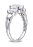 3.5 ct. t.w. Created White Sapphire Oval 3-Stone Ring in Sterling Silver