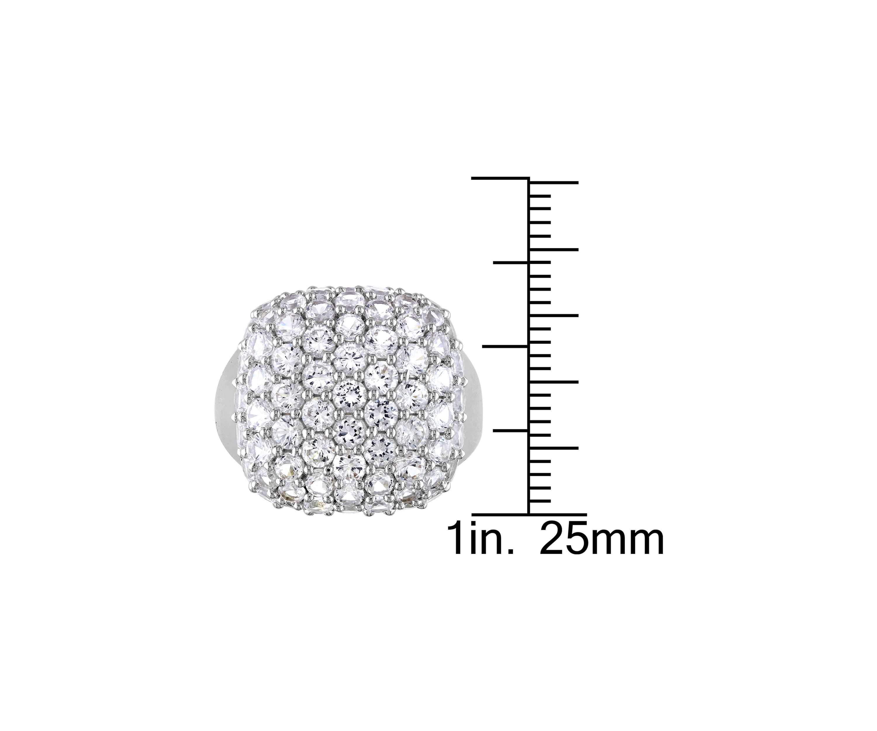 Lab Created 4.88 CT TGW Created White Sapphire Cluster Cocktail Ring in Sterling Silver