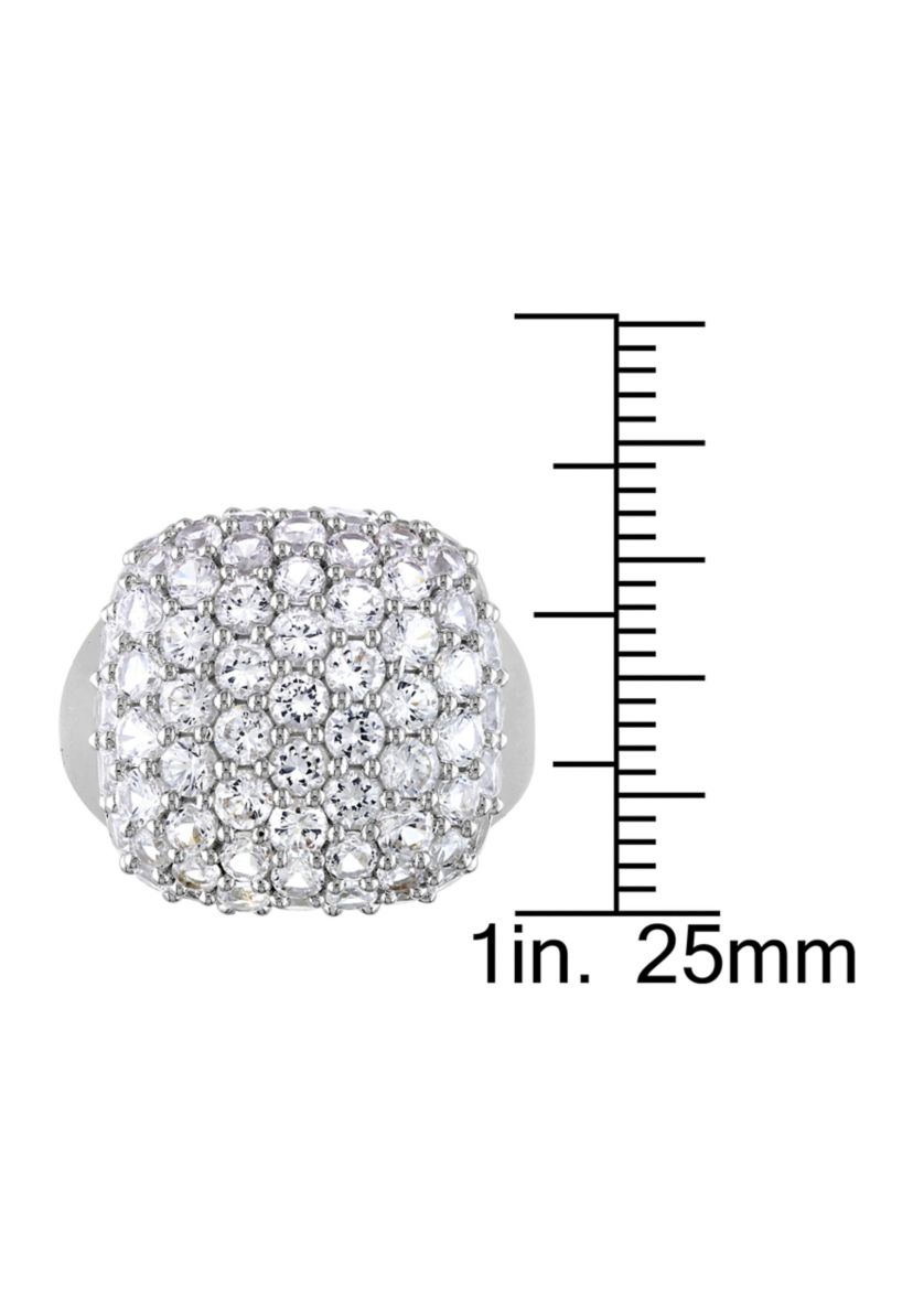 Lab Created 4.88 CT TGW Created White Sapphire Cluster Cocktail Ring in Sterling Silver