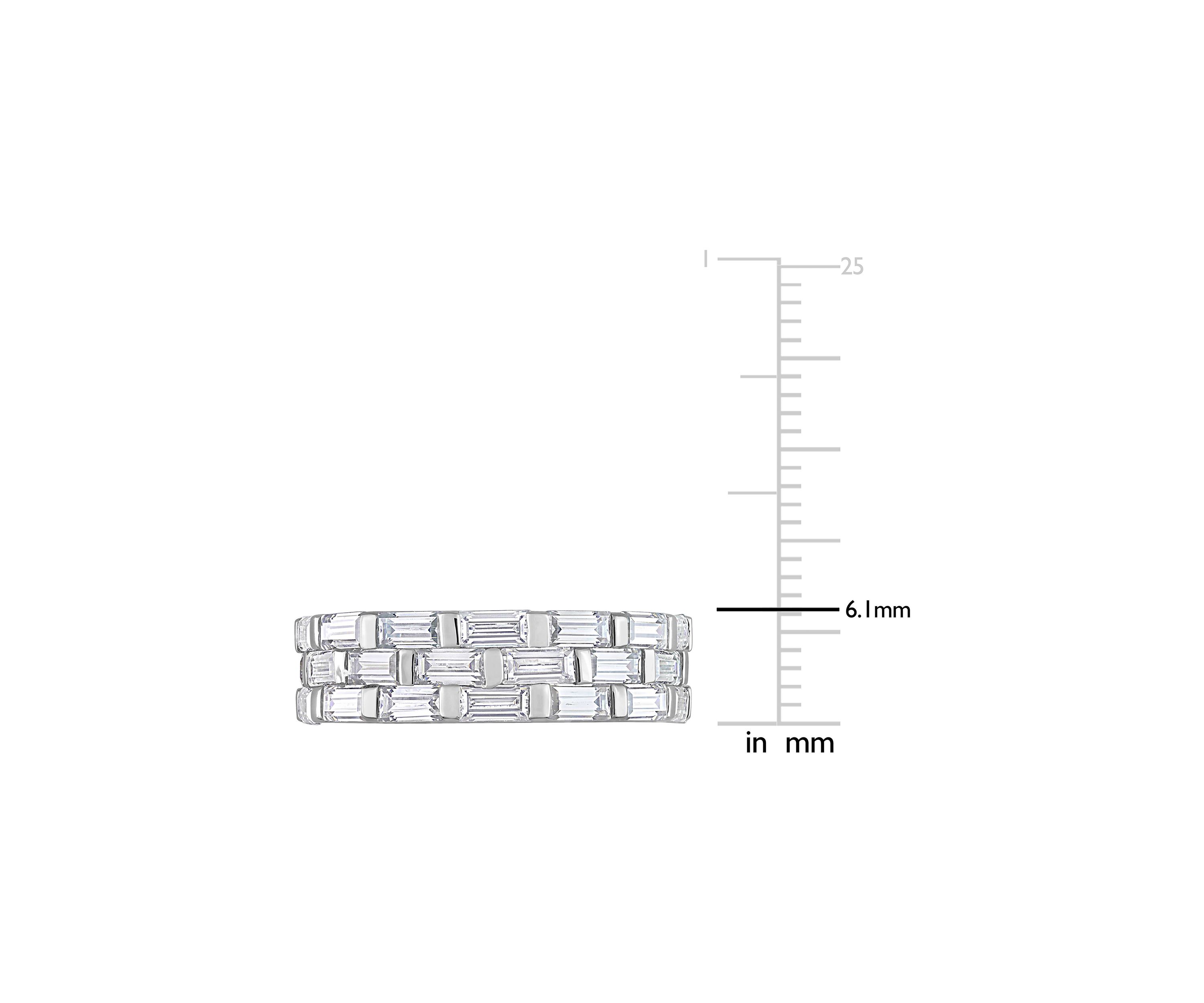 Lab Created 4 5/8 CT DEW Created Moissanite Triple Band Ring in Sterling Silver