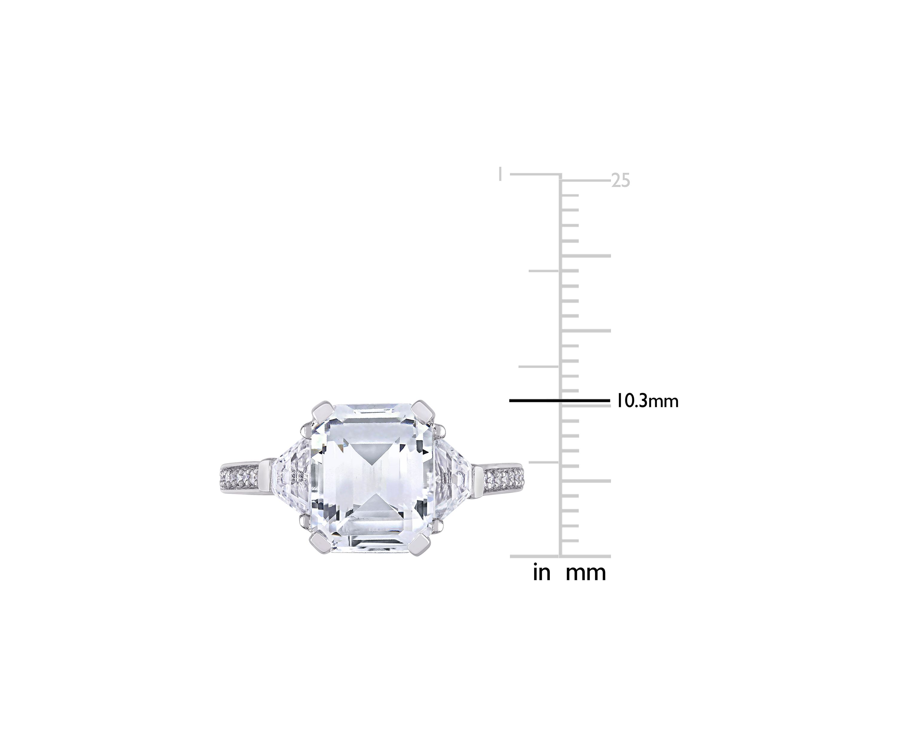 5 1/5 CT TGW White Topaz and Diamond Accent Estate Ring in Sterling Silver