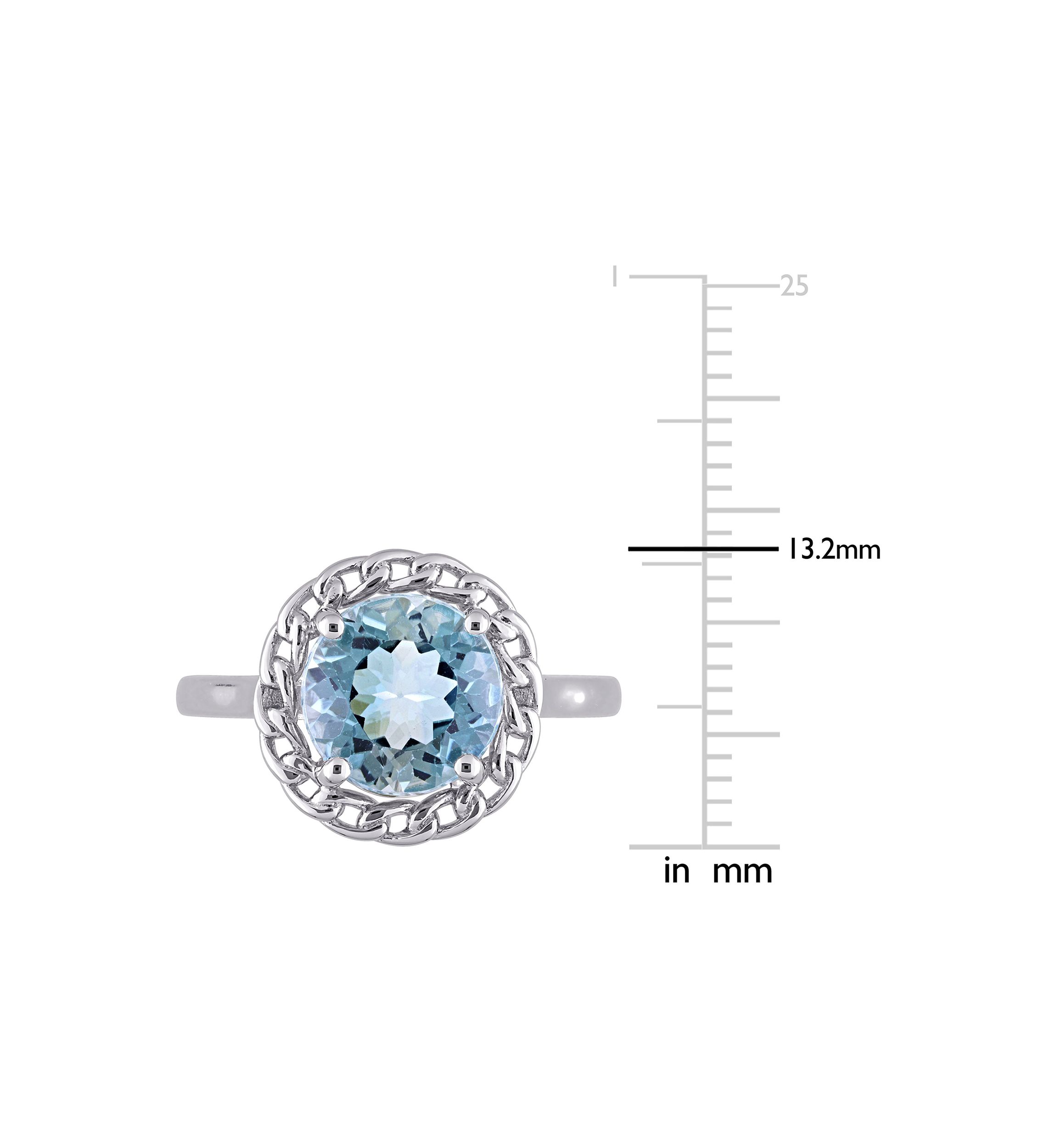 3 1/2 CT TGW Sky Blue Topaz Halo Ring in Sterling Silver
