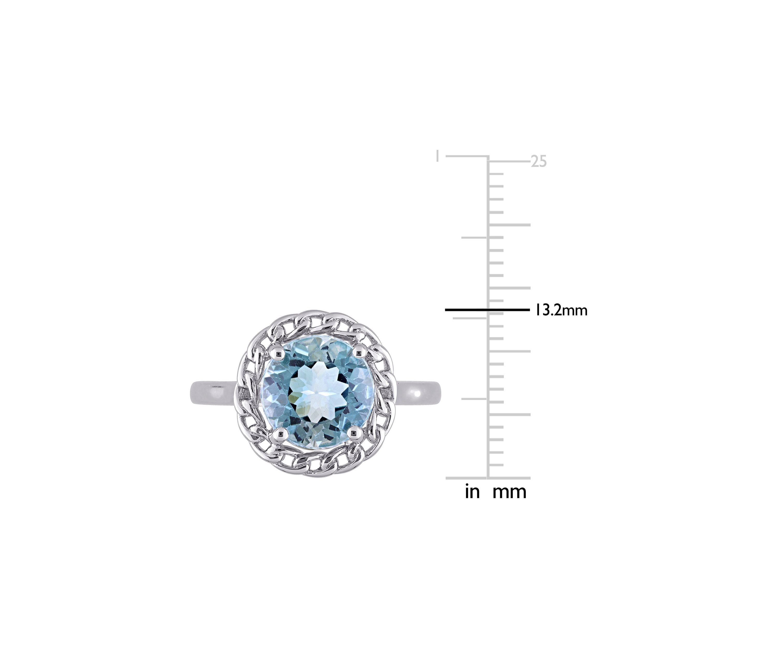 3 1/2 CT TGW Sky Blue Topaz Halo Ring in Sterling Silver