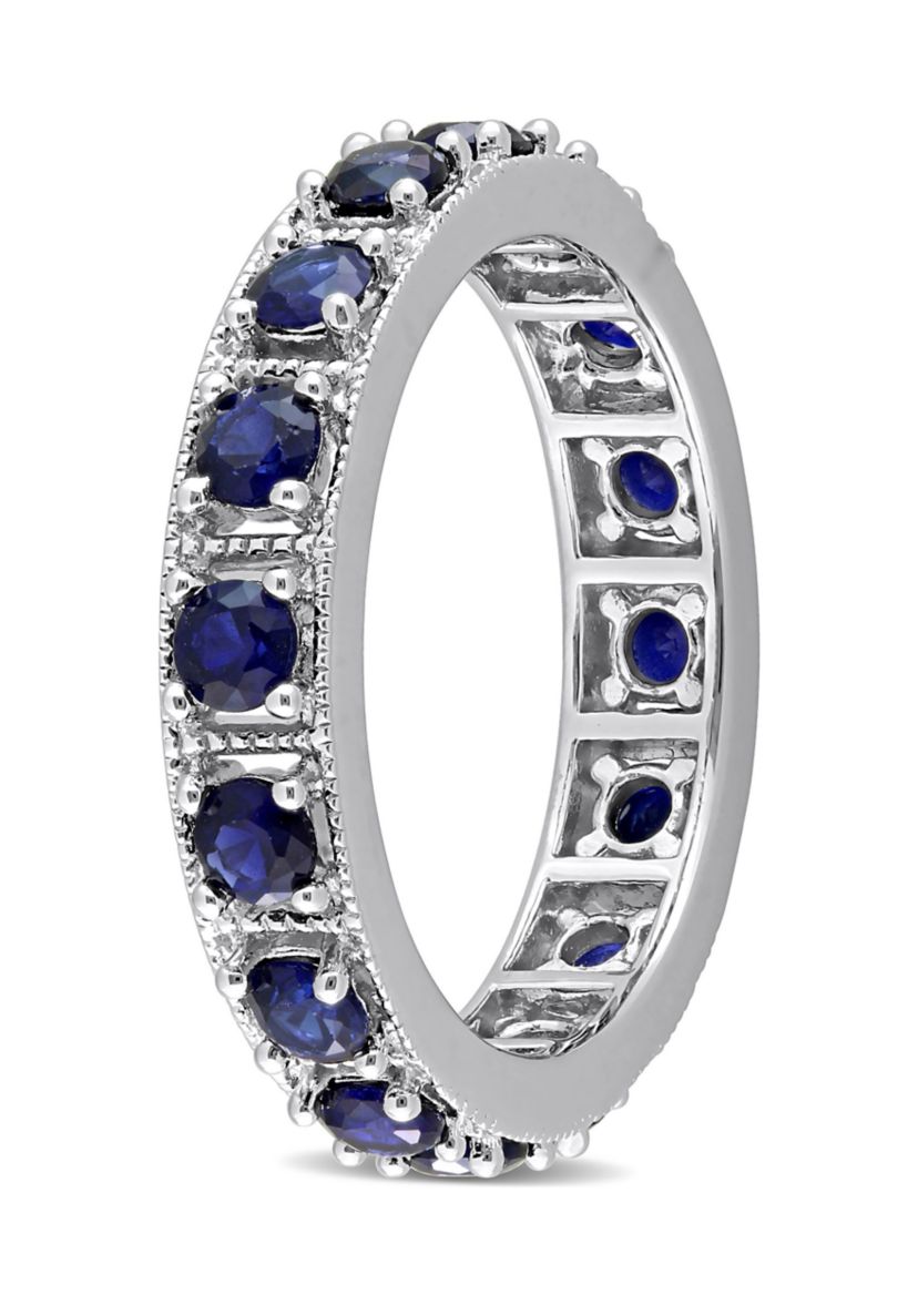Lab Created 1 7/8 CT TGW Created Blue Sapphire Eternity Ring in Sterling Silver
