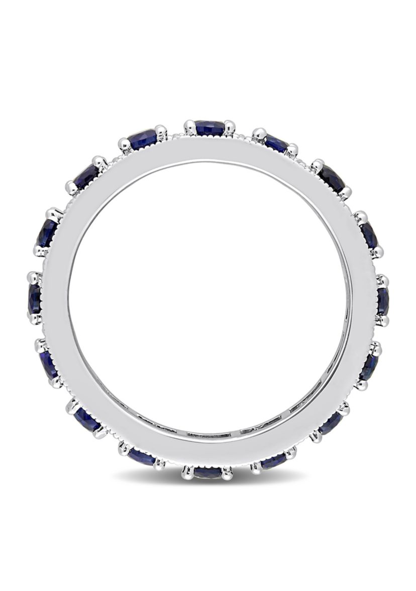 Lab Created 1 7/8 CT TGW Created Blue Sapphire Eternity Ring in Sterling Silver