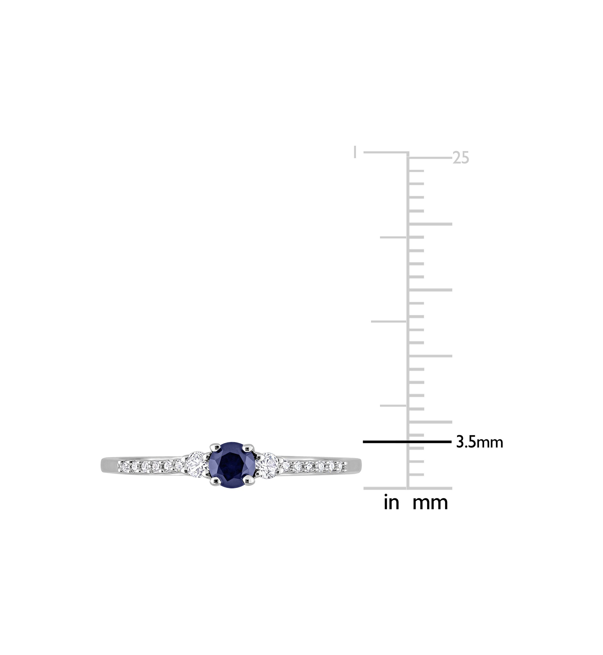 Lab Created Created Blue and Created White Sapphire and Diamond Accent Ring in Sterling Silver
