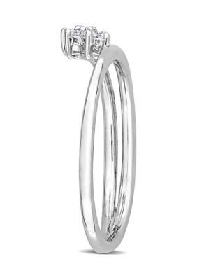 Diamond Accent Floral Promise Ring Sterling Silver