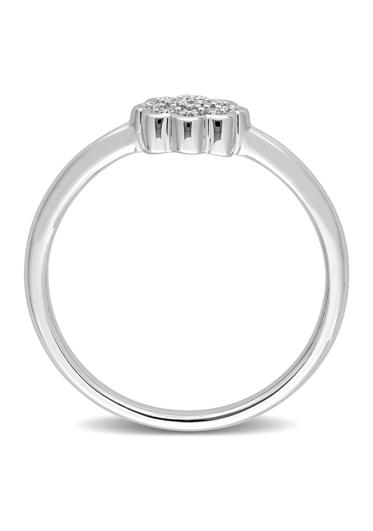 Diamond Accent Flower Promise Ring in Sterling Silver