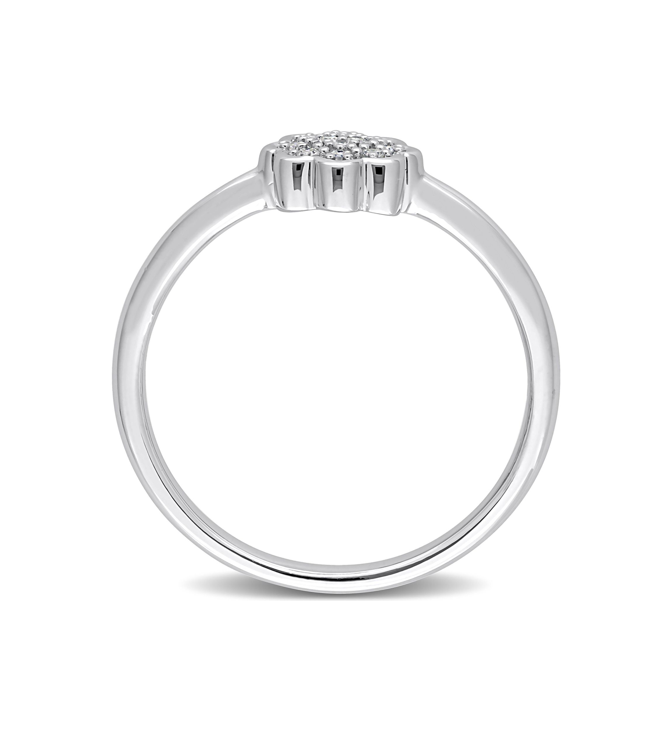 Diamond Accent Flower Promise Ring in Sterling Silver