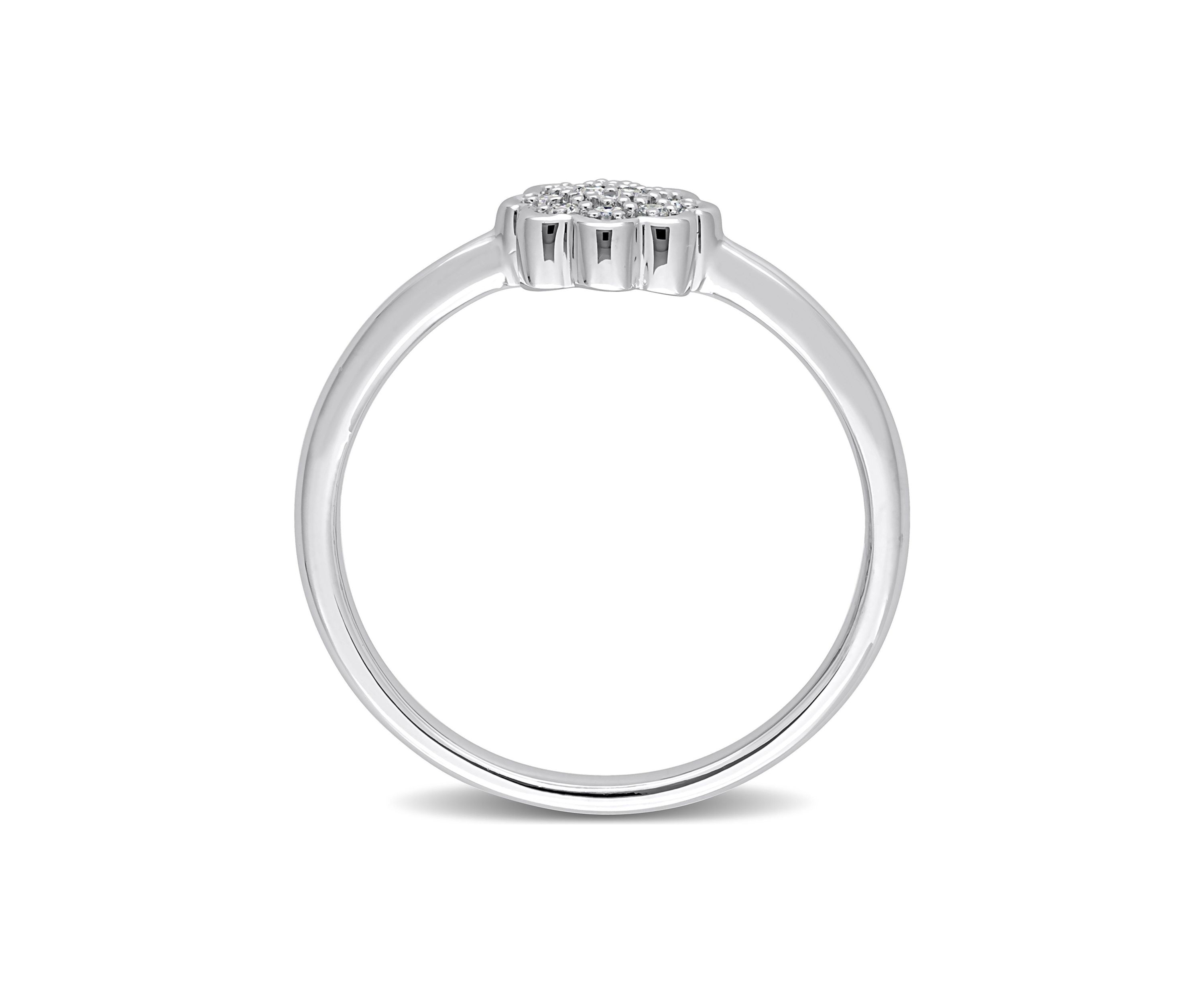 Diamond Accent Flower Promise Ring in Sterling Silver