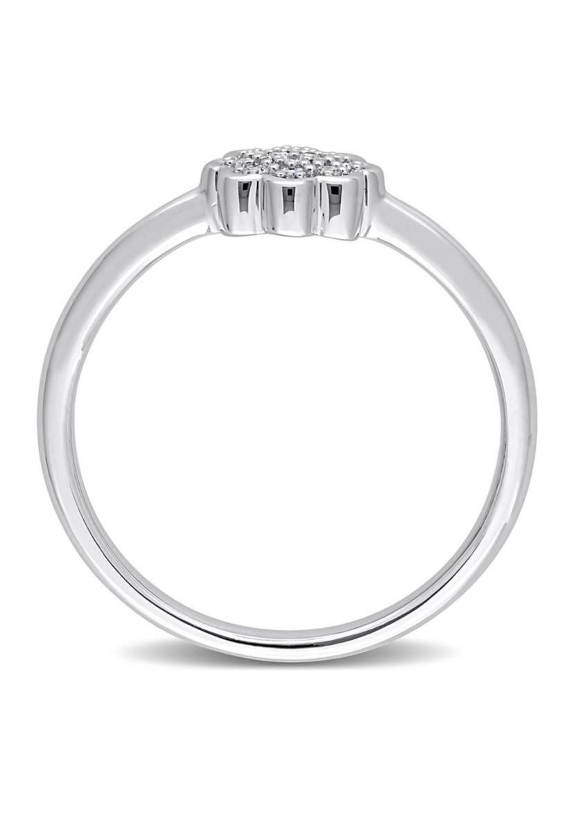 Diamond Accent Flower Promise Ring in Sterling Silver