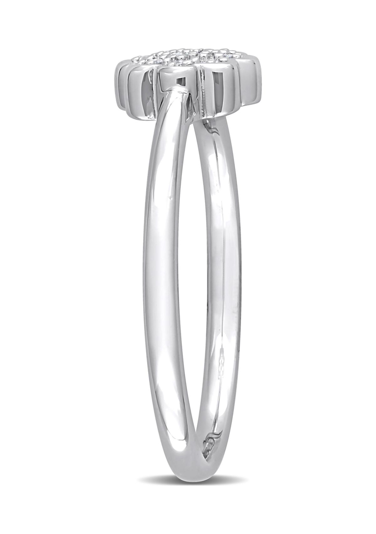 Diamond Accent Flower Promise Ring in Sterling Silver