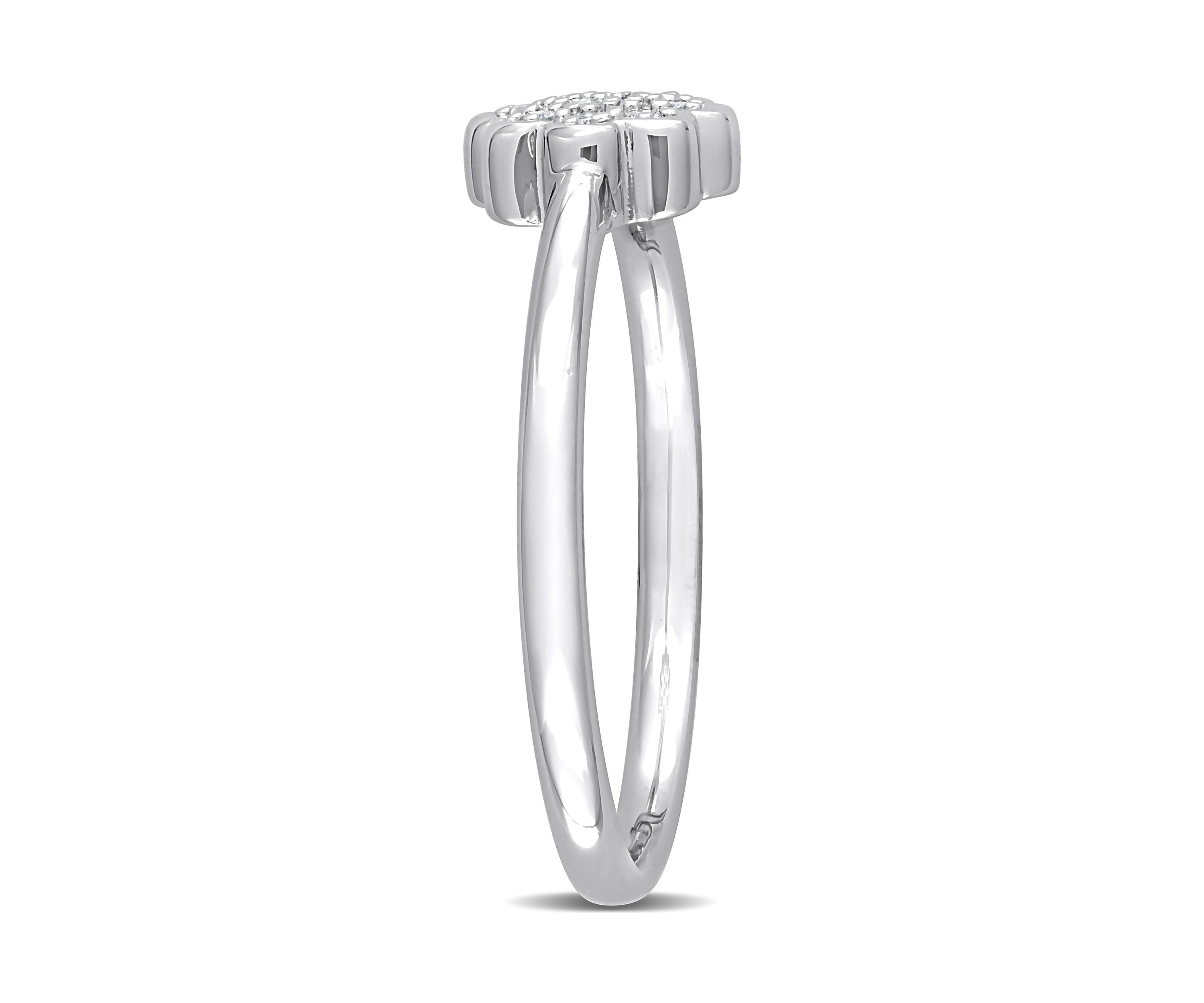 Diamond Accent Flower Promise Ring in Sterling Silver
