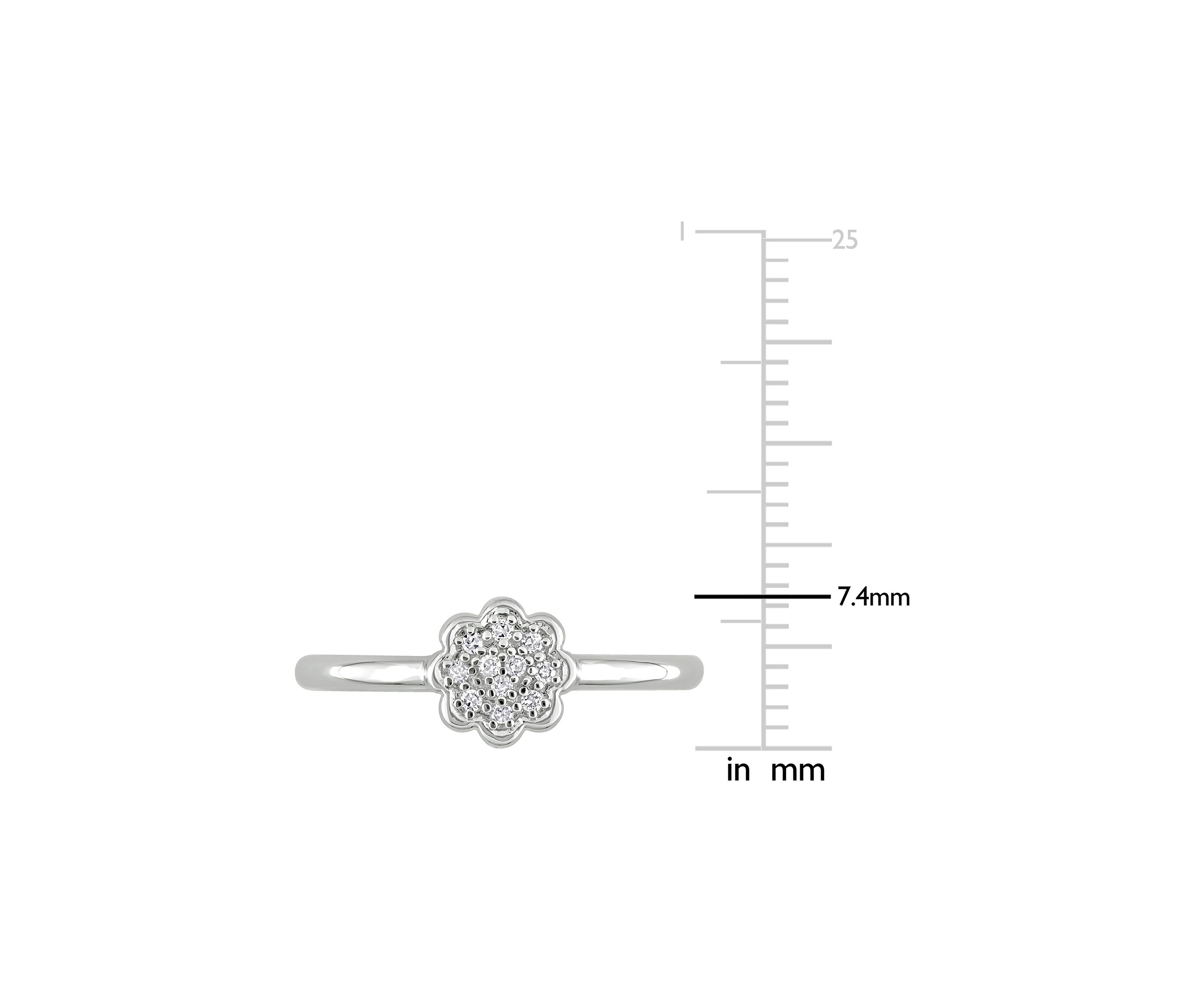 Diamond Accent Flower Promise Ring in Sterling Silver