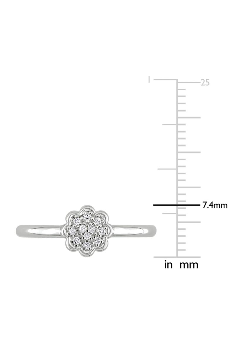 Diamond Accent Flower Promise Ring in Sterling Silver