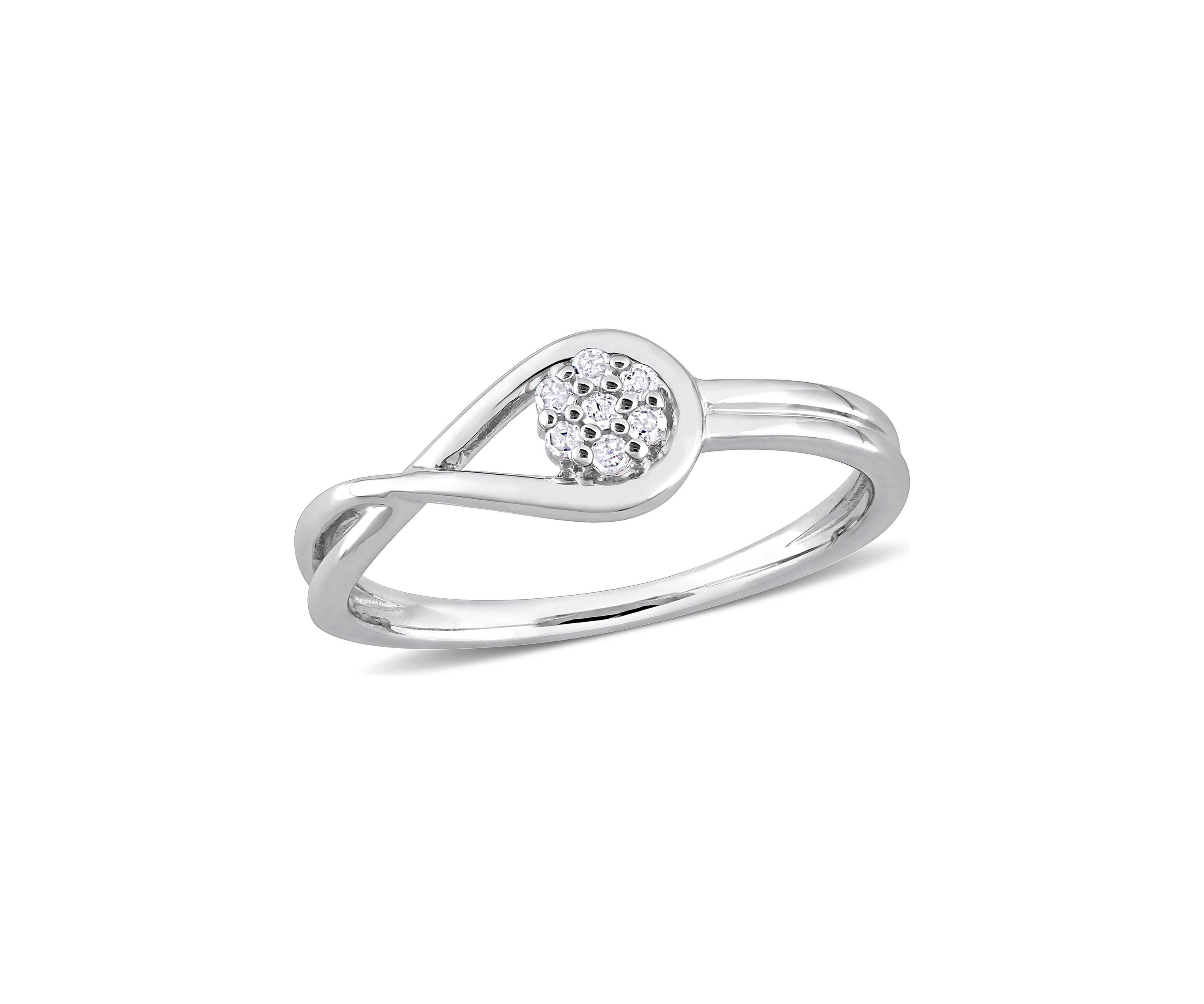 Diamond Accent Infinity Promise Ring in Sterling Silver