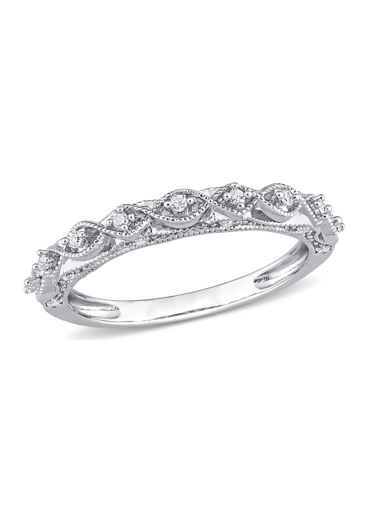 1/8 CT TW Diamond Vintage Anniversary Band in Sterling Silver