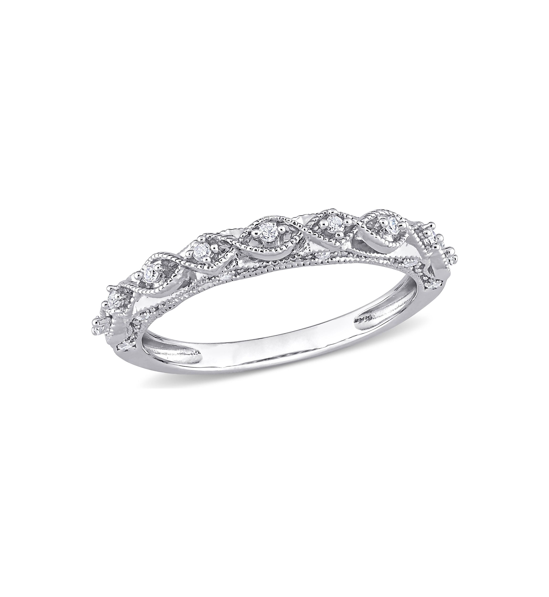 1/8 CT TW Diamond Vintage Anniversary Band in Sterling Silver