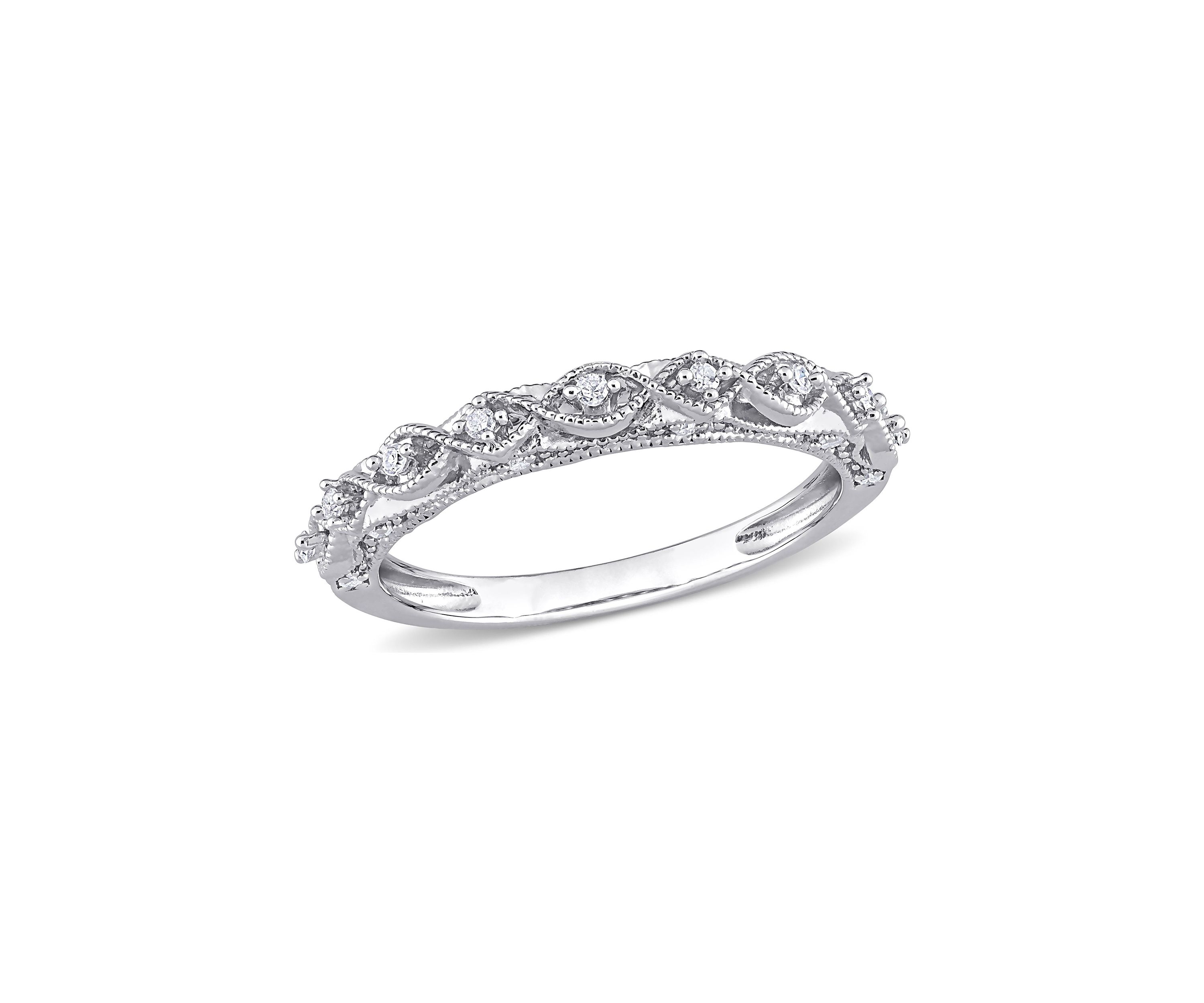 1/8 CT TW Diamond Vintage Anniversary Band in Sterling Silver