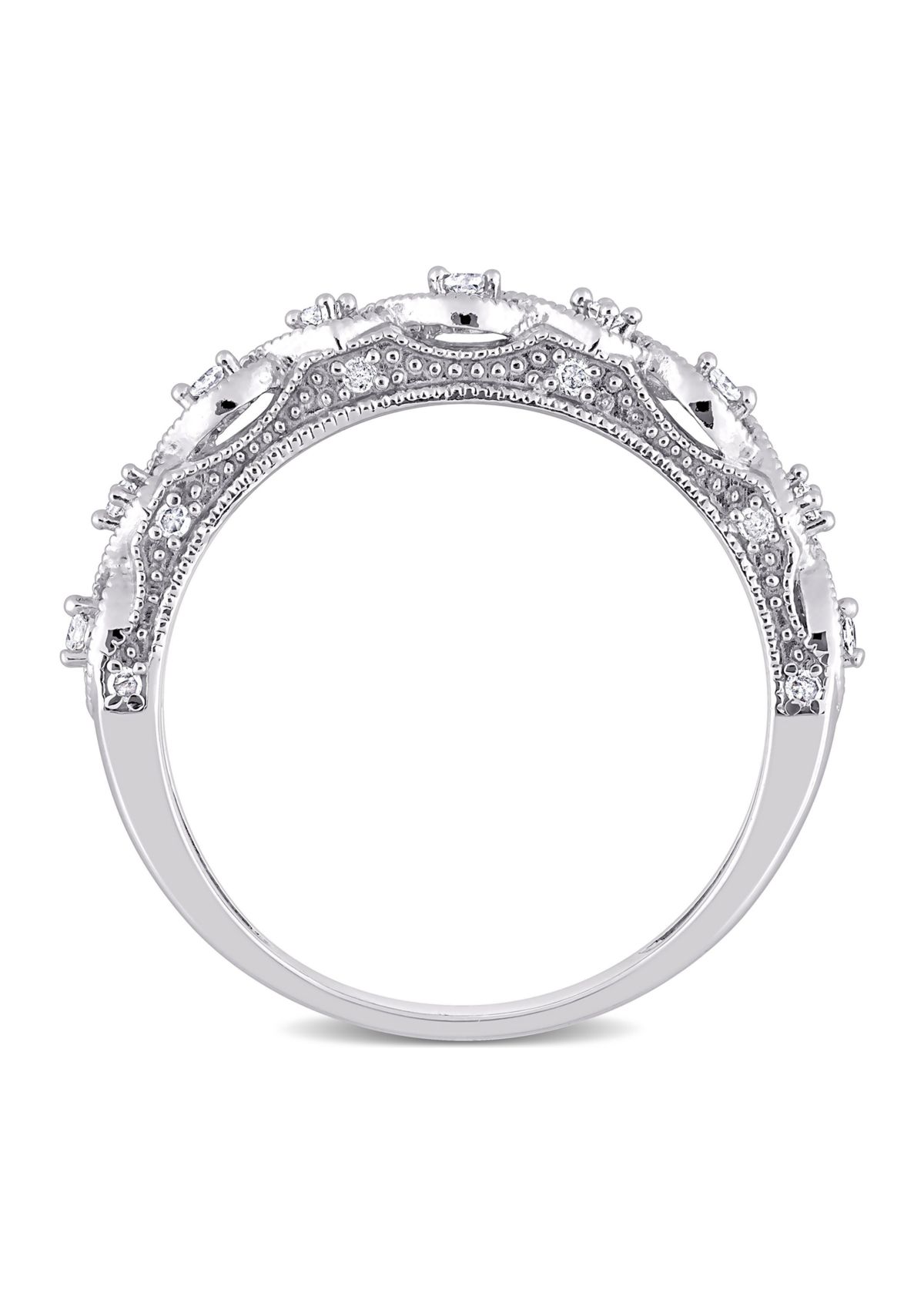 1/8 CT TW Diamond Vintage Anniversary Band in Sterling Silver