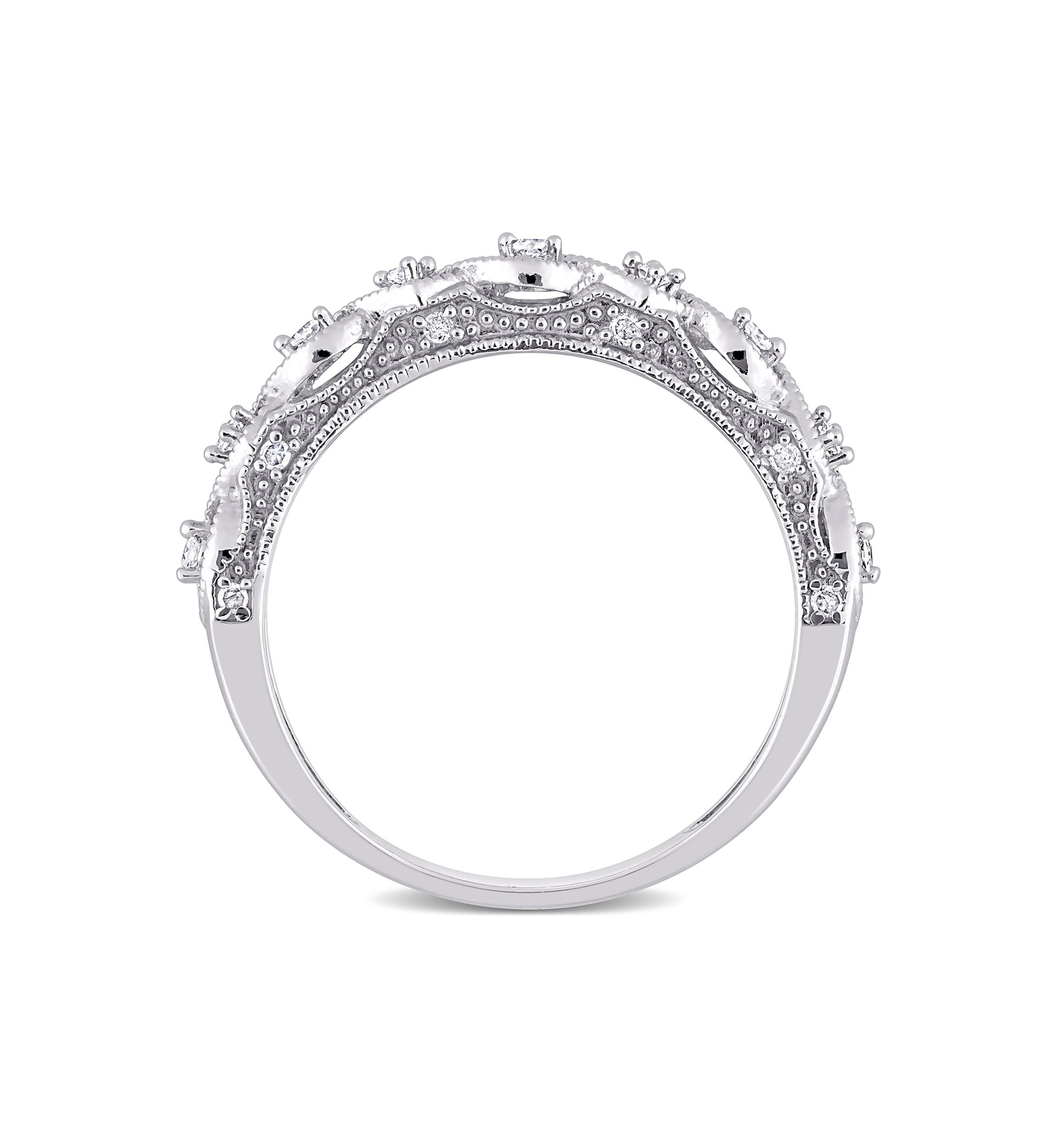 1/8 CT TW Diamond Vintage Anniversary Band in Sterling Silver
