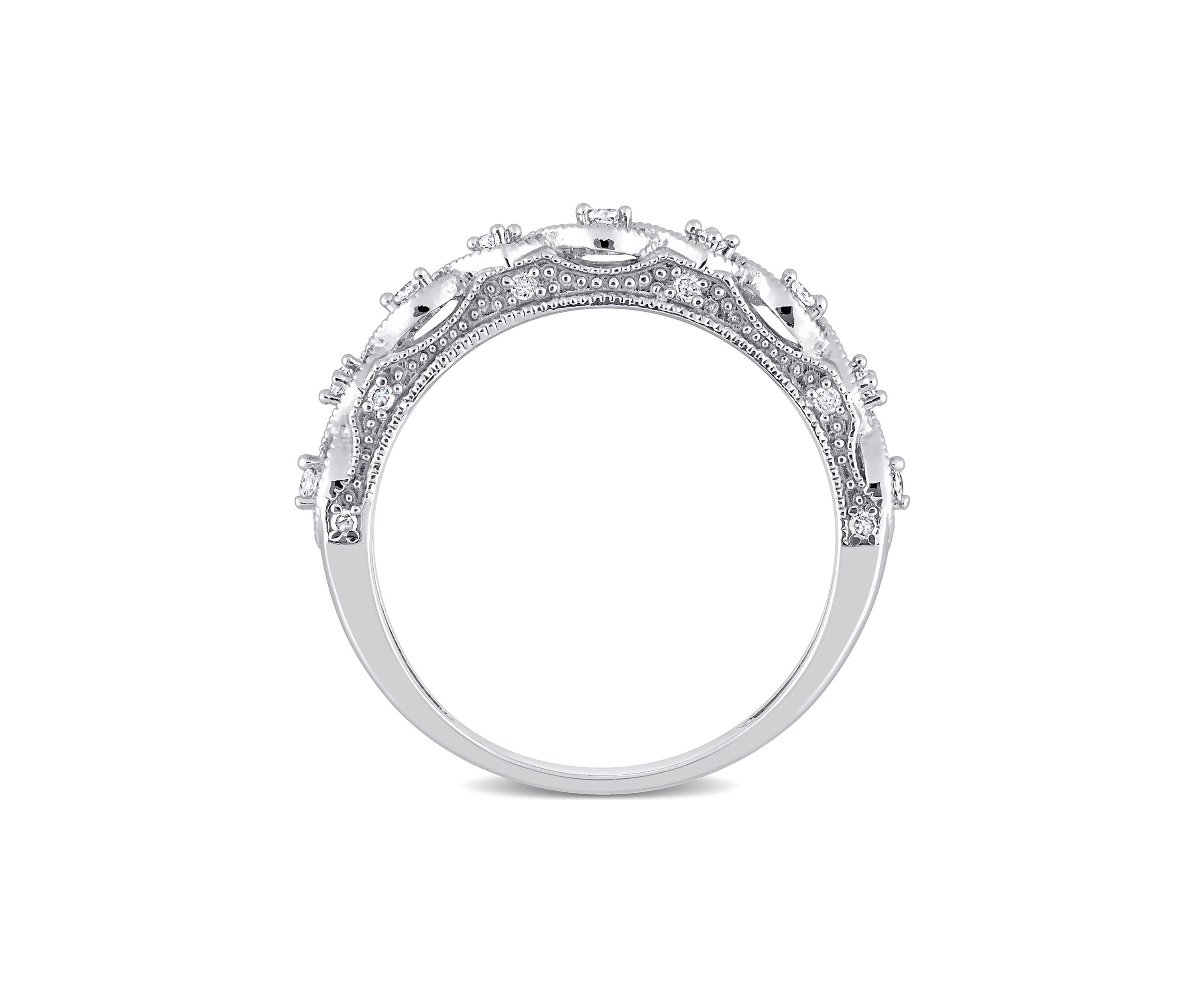 1/8 CT TW Diamond Vintage Anniversary Band in Sterling Silver