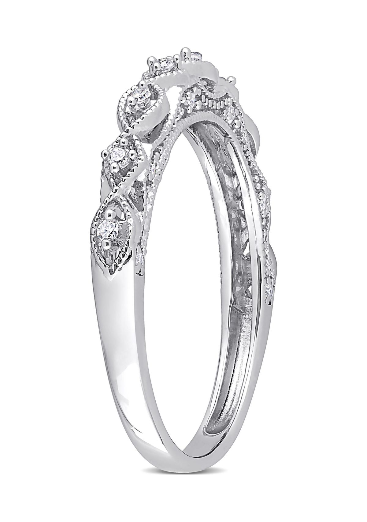 1/8 CT TW Diamond Vintage Anniversary Band in Sterling Silver