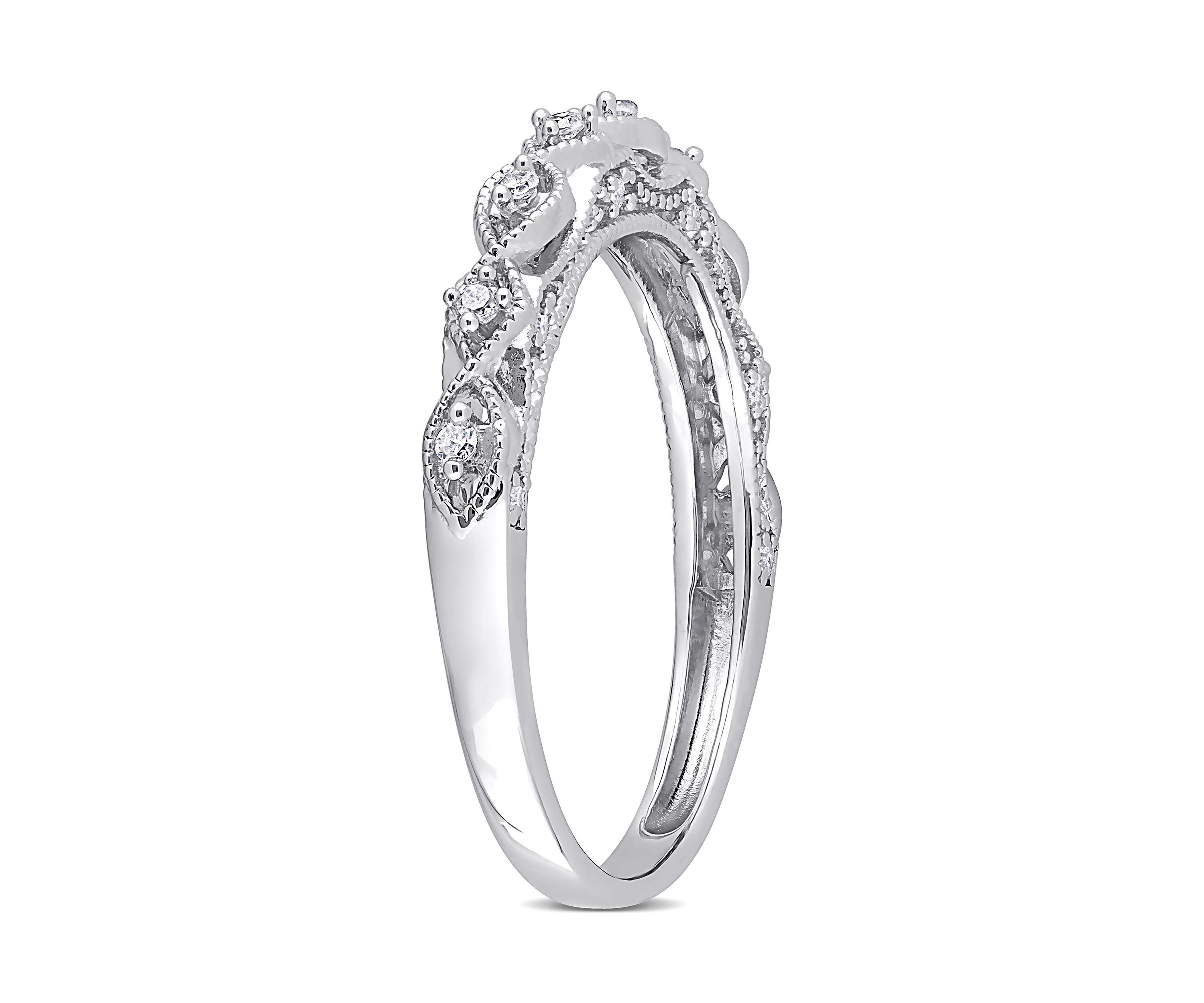 1/8 CT TW Diamond Vintage Anniversary Band in Sterling Silver