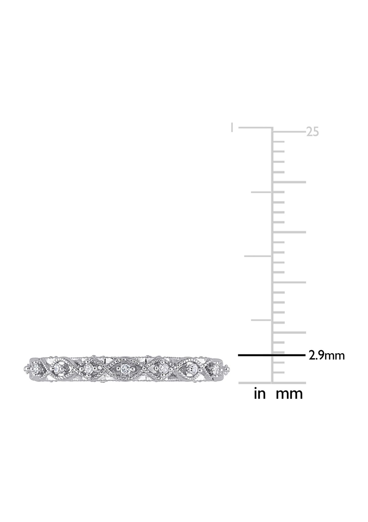 1/8 CT TW Diamond Vintage Anniversary Band in Sterling Silver