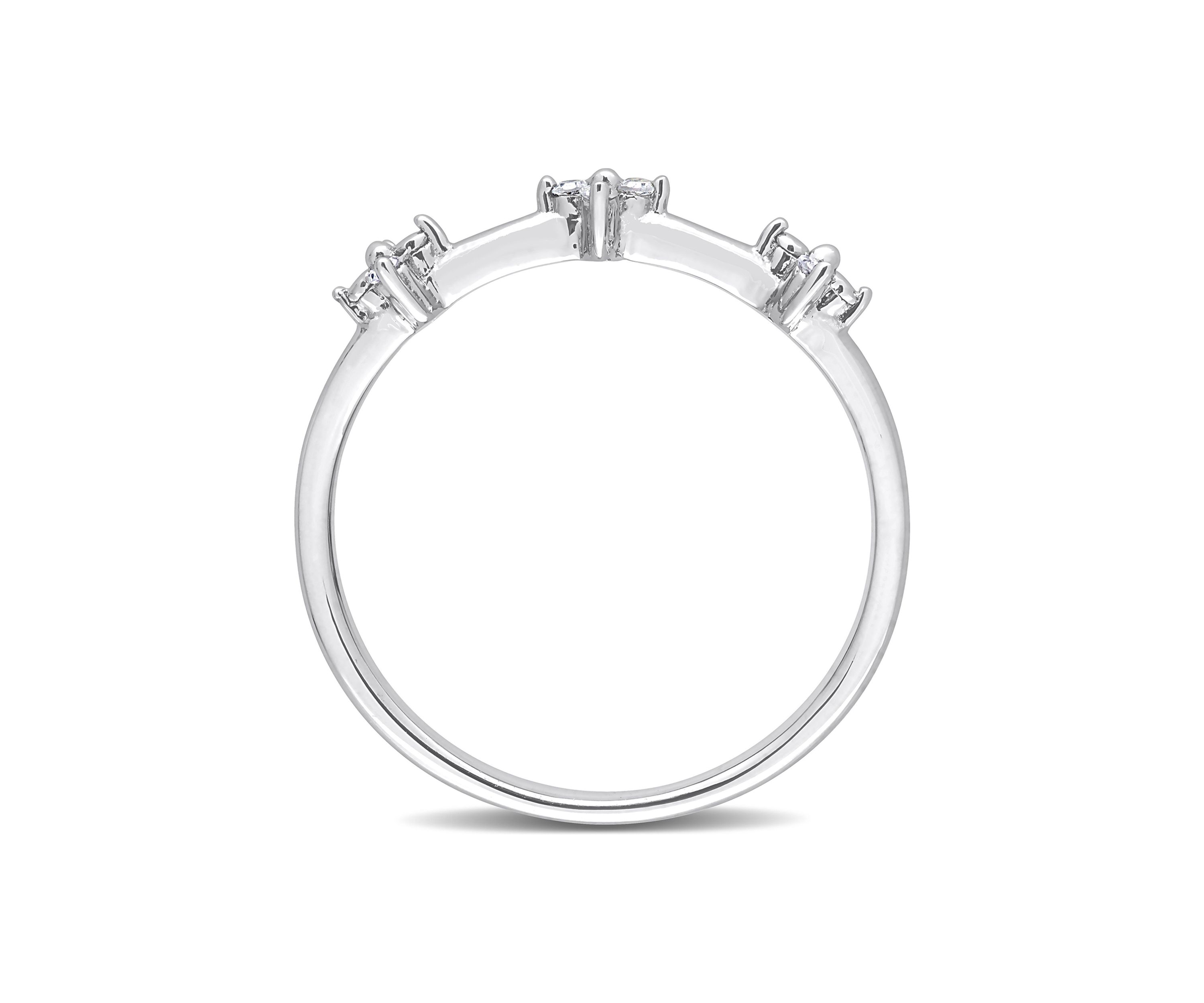 1/10 CT TW Diamond Floral Promise Ring in Sterling Silver