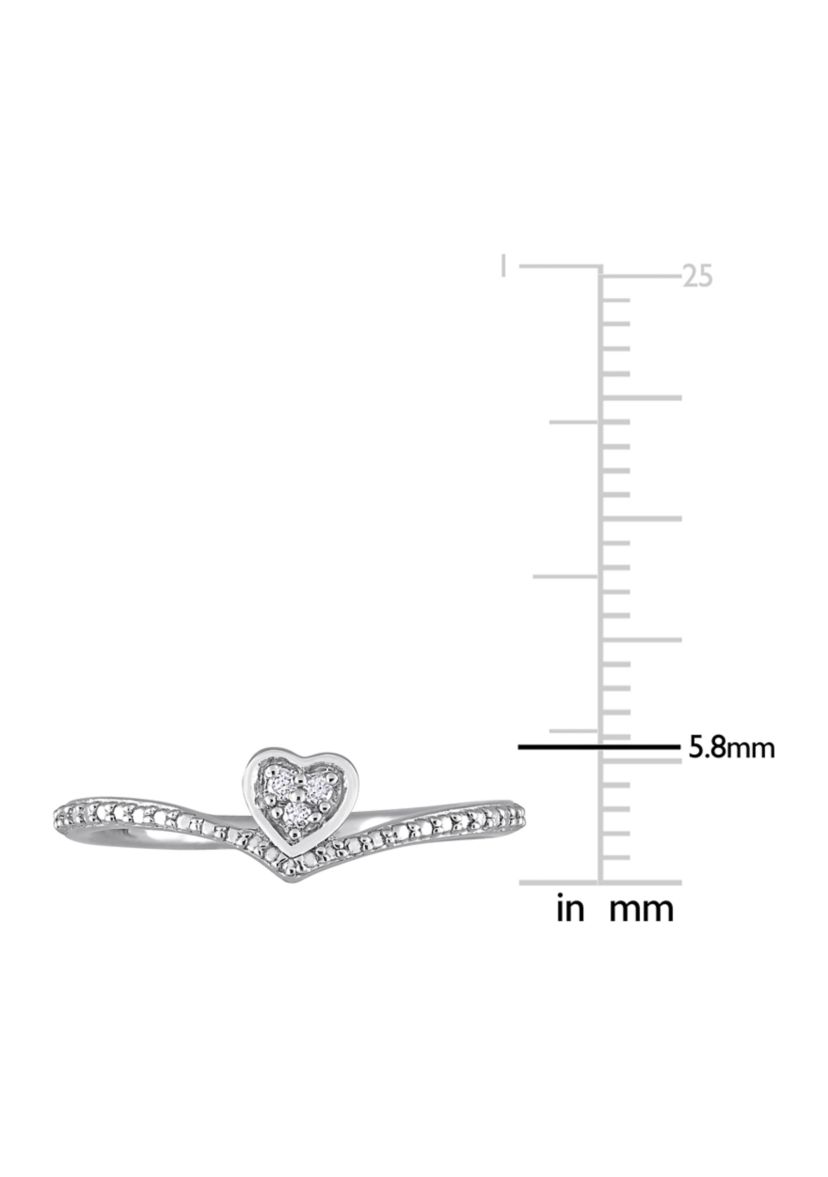 Diamond Accent Heart Promise Ring in Sterling Silver