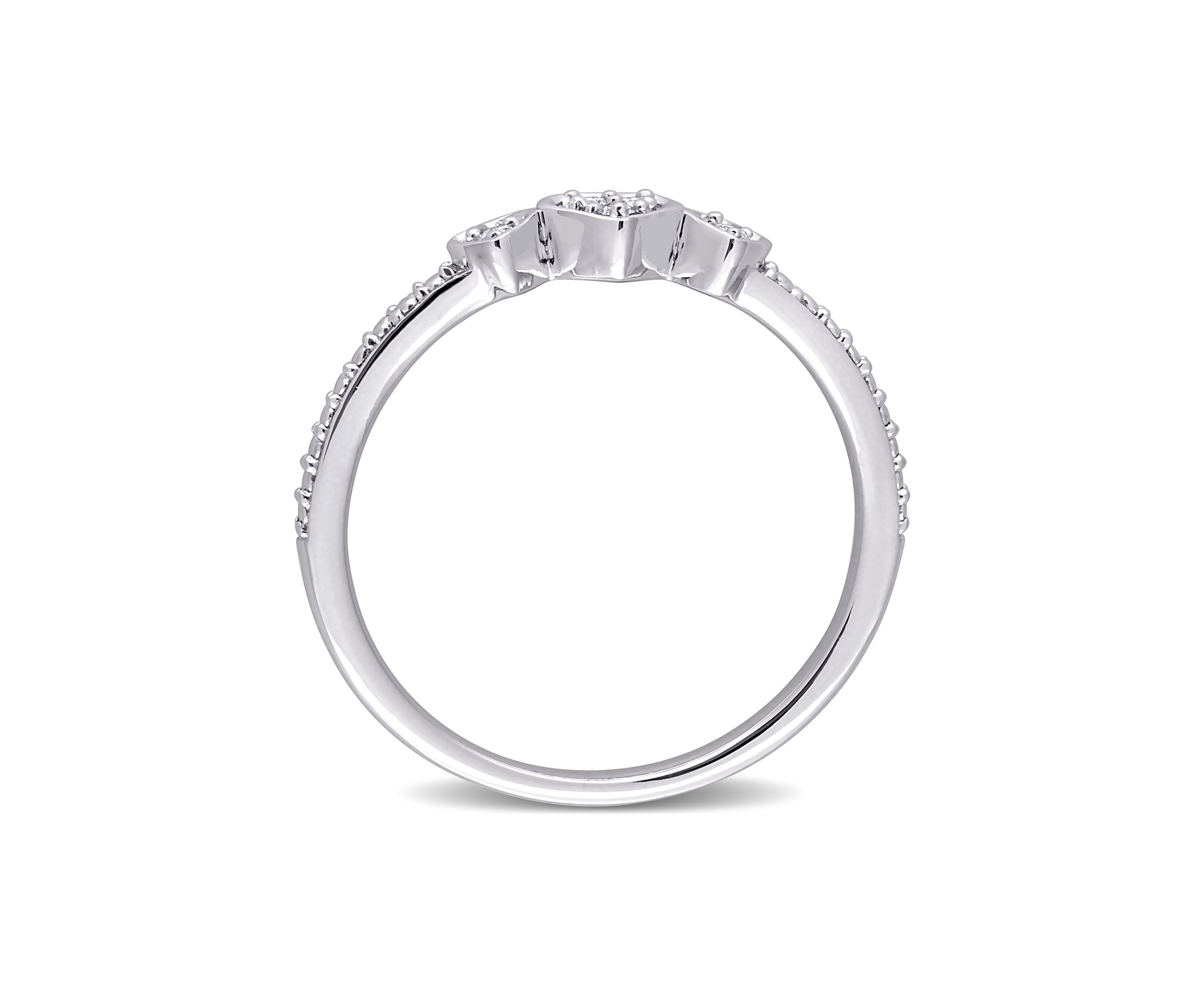 Diamond Accent 3-Heart Promise Ring in Sterling Silver