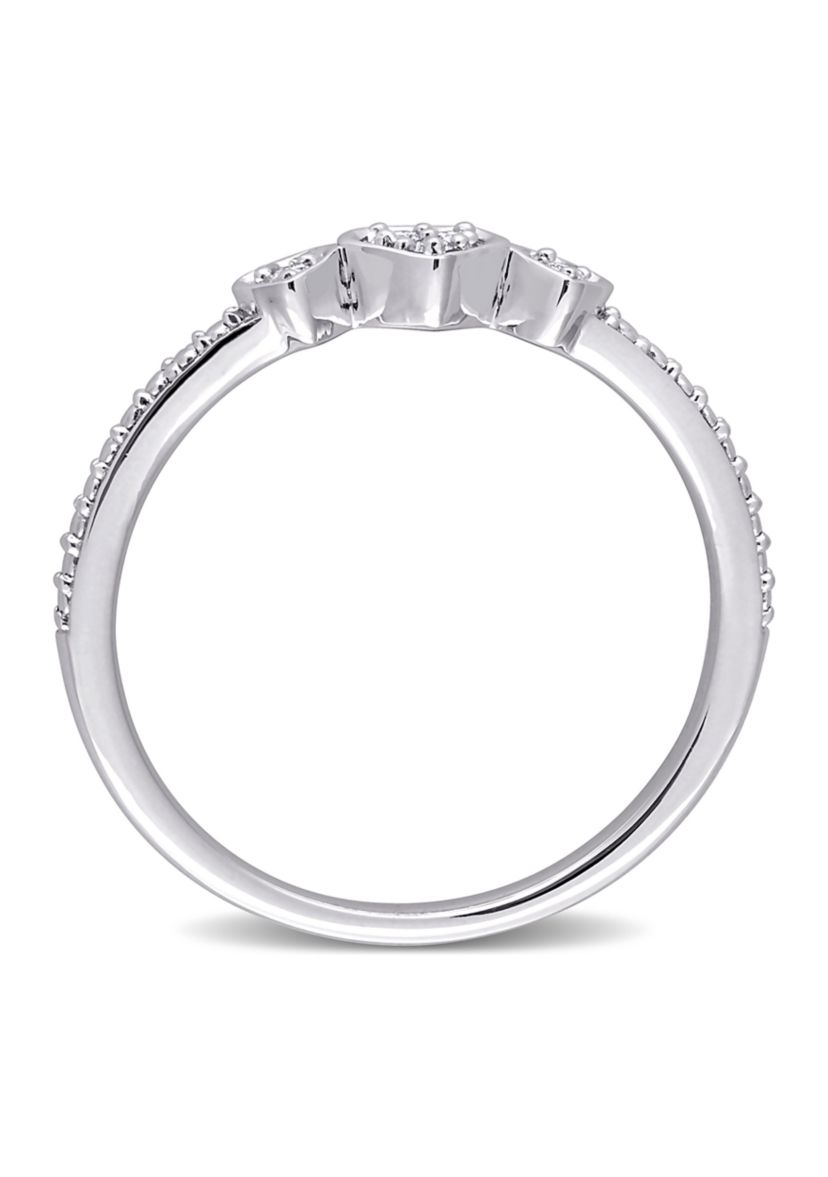 Diamond Accent 3-Heart Promise Ring in Sterling Silver