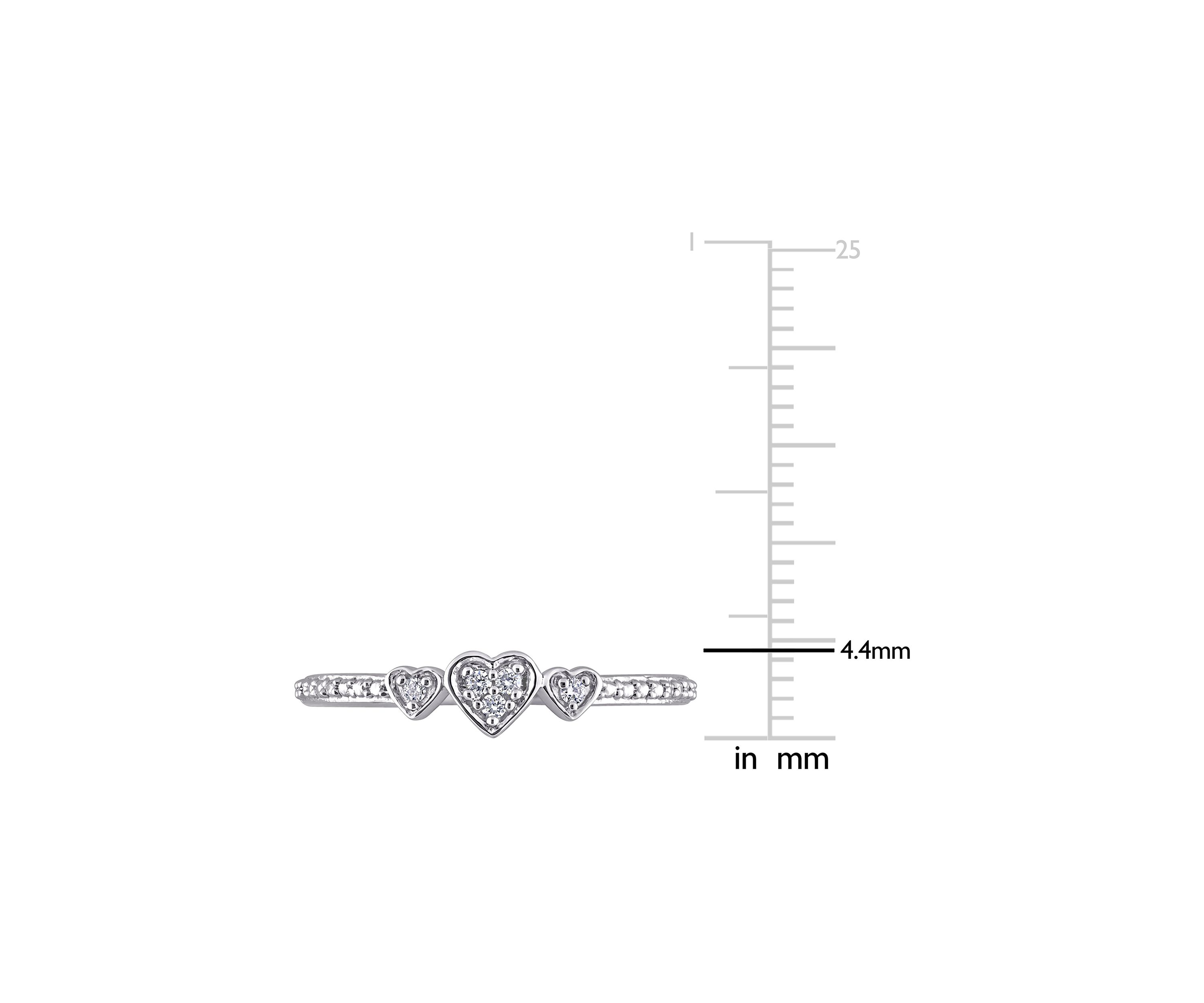 Diamond Accent 3-Heart Promise Ring in Sterling Silver