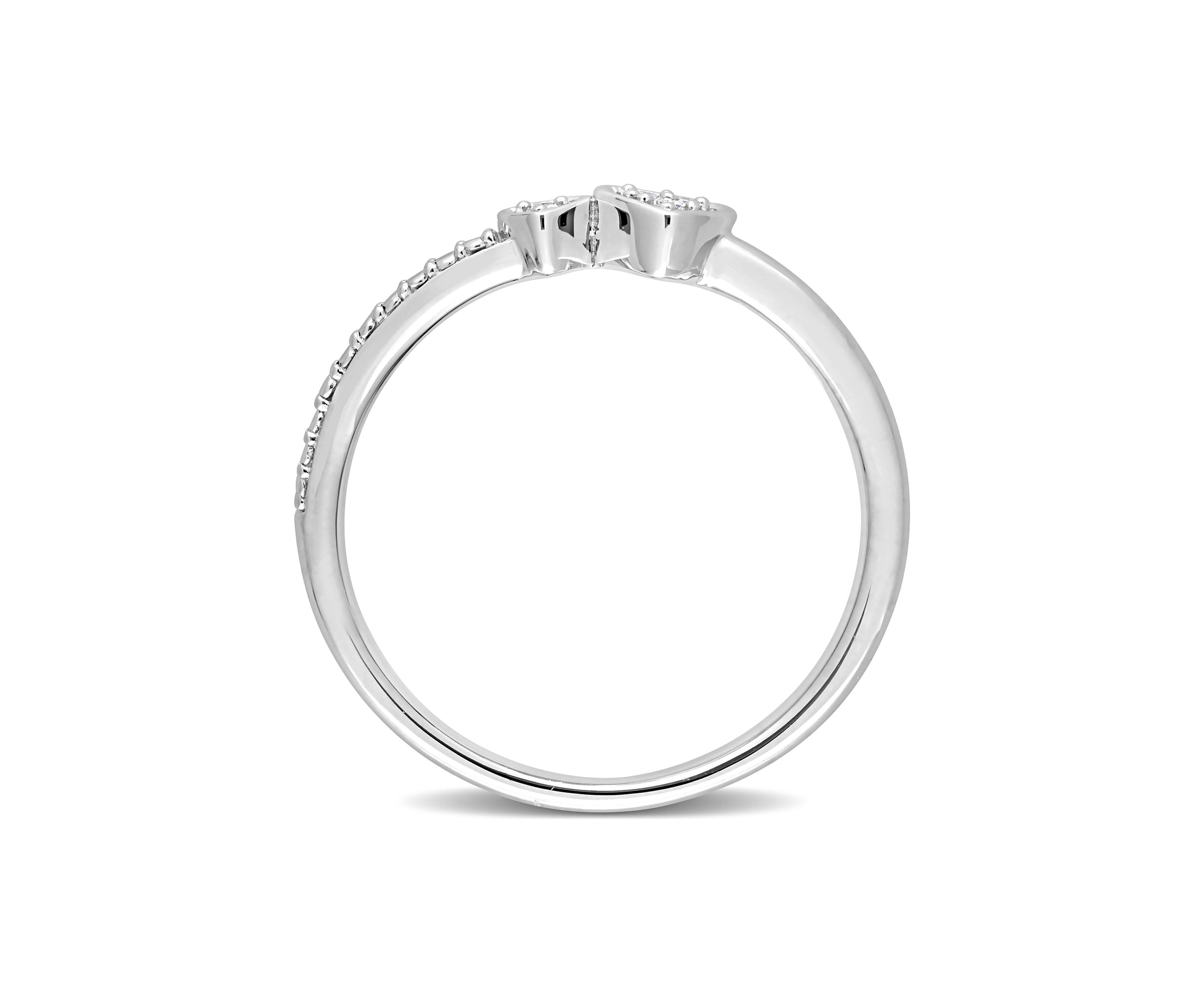 Diamond Accent Double Heart Promise Ring in Sterling Silver