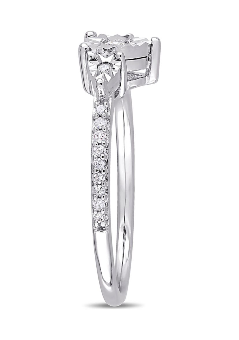 1/7 CT TW Diamond Heart Ring in Sterling Silver