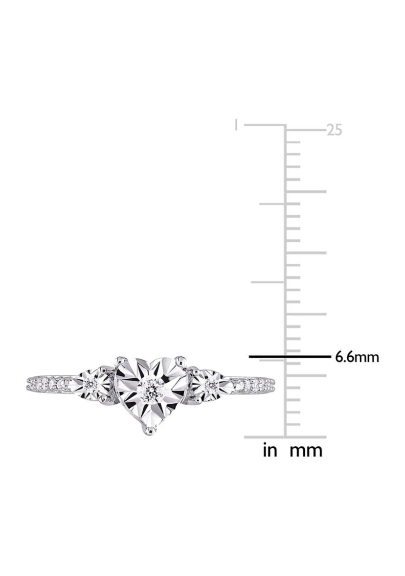 1/7 CT TW Diamond Heart Ring in Sterling Silver