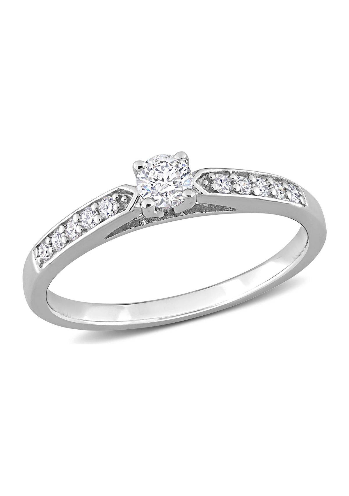 1/3 CT TW Diamond Engagement Ring in Sterling Silver
