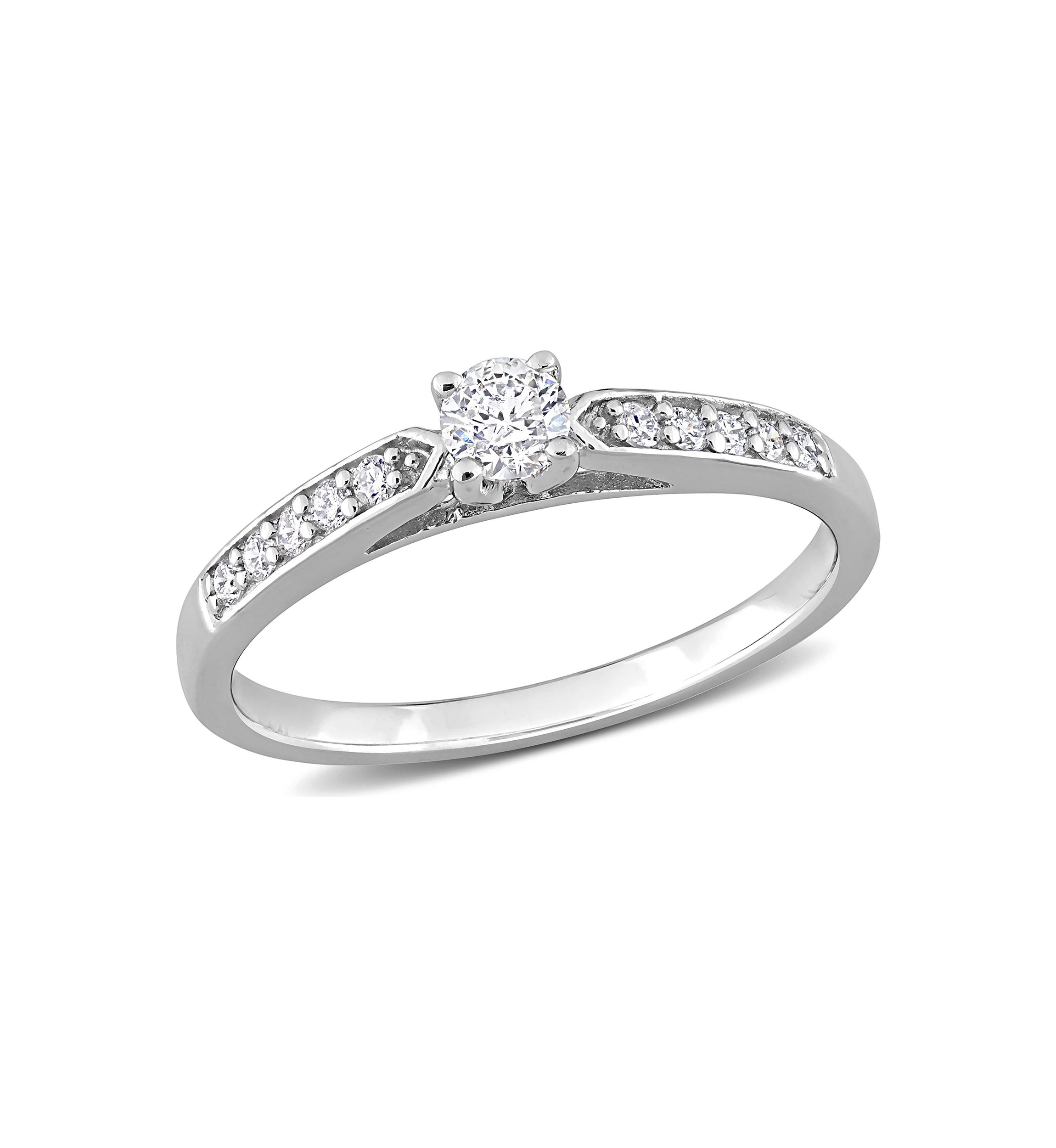 1/3 CT TW Diamond Engagement Ring in Sterling Silver