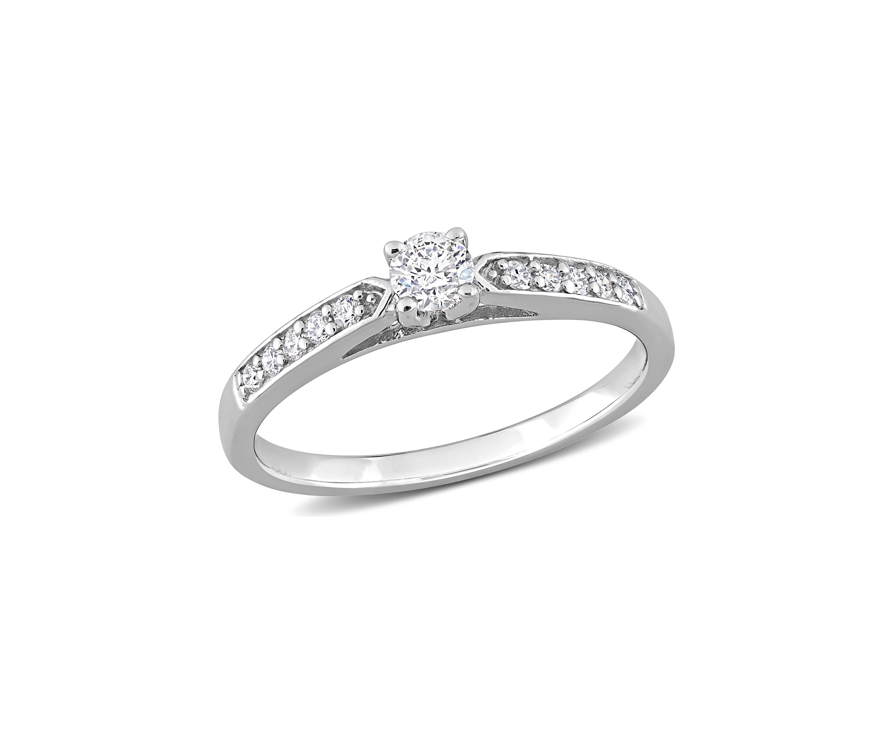 1/3 CT TW Diamond Engagement Ring in Sterling Silver
