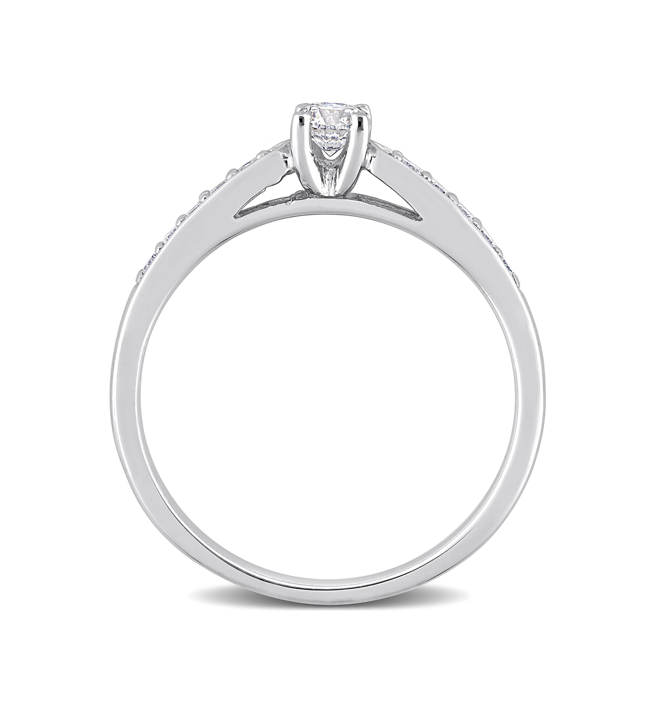 1/3 CT TW Diamond Engagement Ring in Sterling Silver