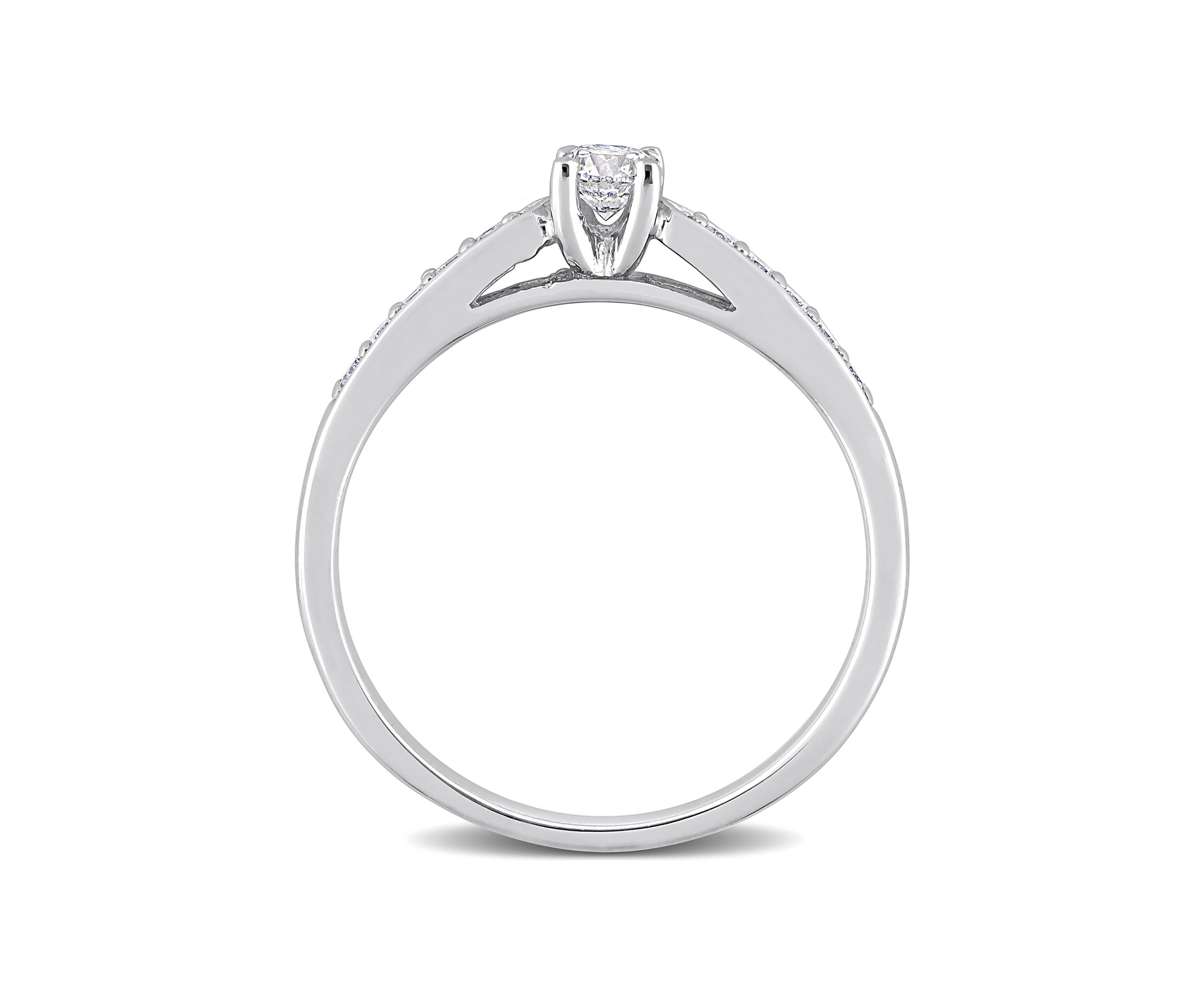 1/3 CT TW Diamond Engagement Ring in Sterling Silver