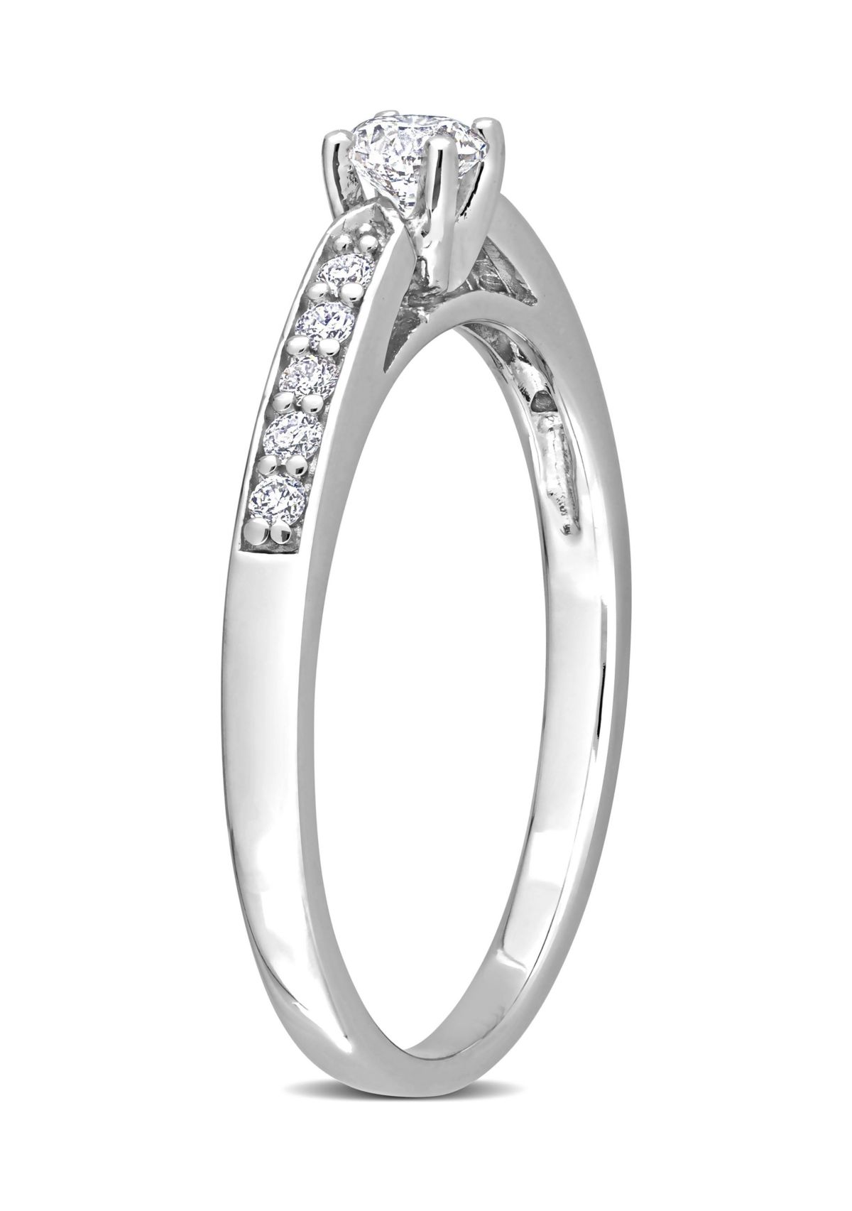 1/3 CT TW Diamond Engagement Ring in Sterling Silver