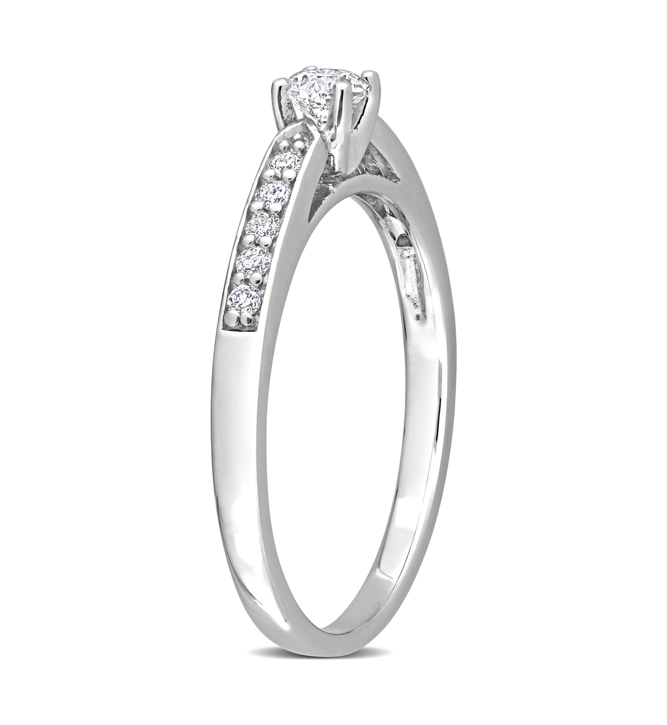 1/3 CT TW Diamond Engagement Ring in Sterling Silver